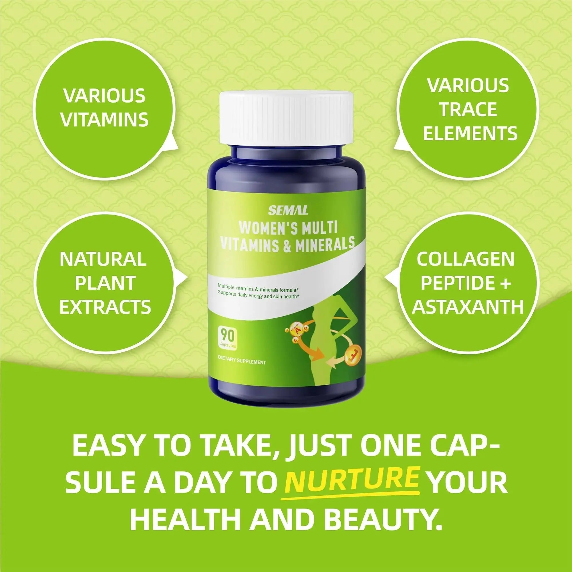 SEMAL Daily Multivitamin & Multimineral Supplement for Women (90 Capsules) SEMAL Au supplements