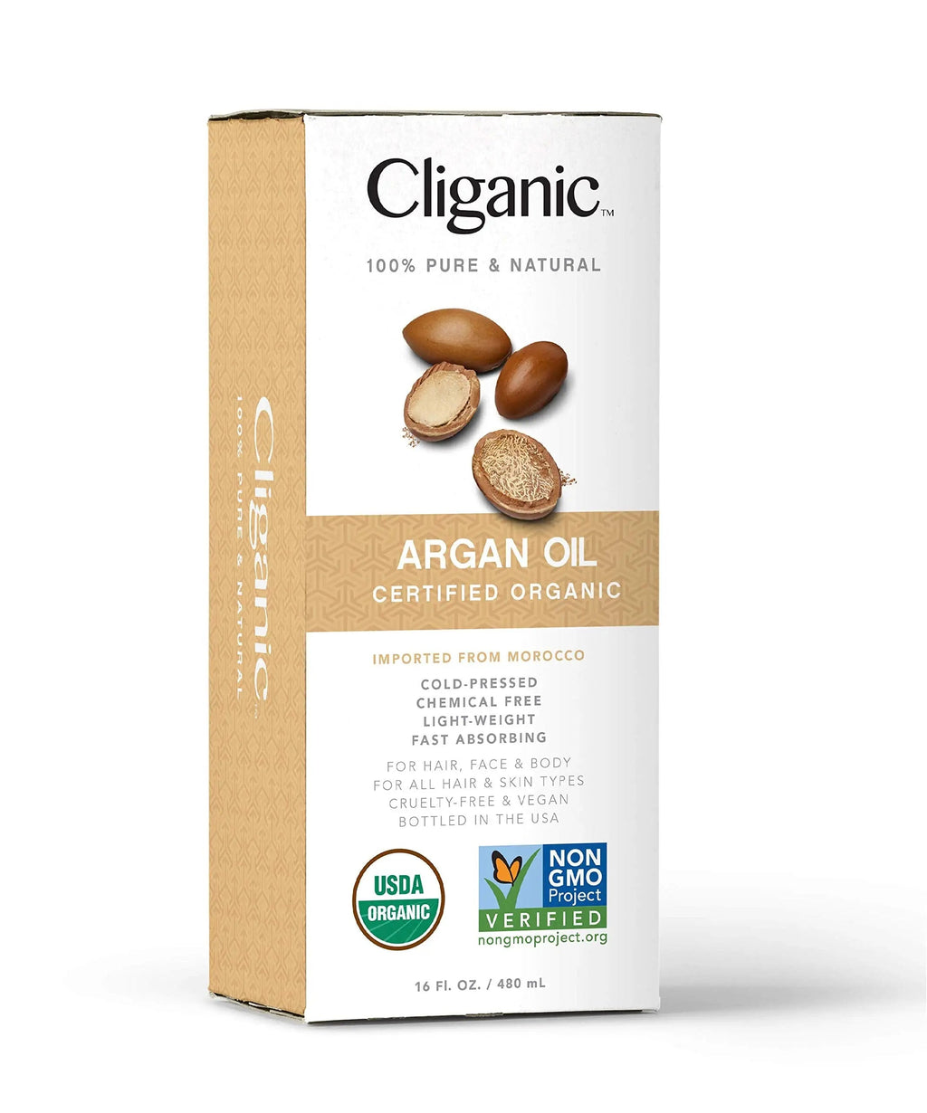Cliganic Organic Argan Oil 16oz with Pump, 100% Pure | Bulk for Hair, Face & Skin Cliganic Au supplements