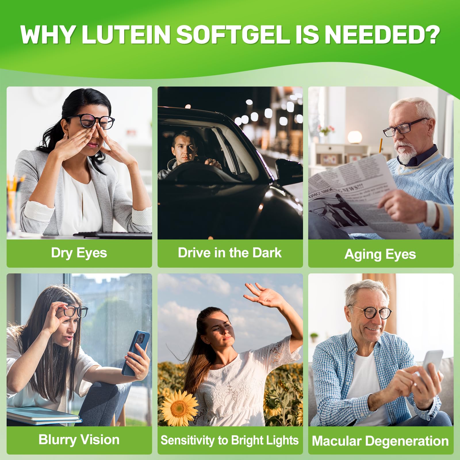Lutein and Zeaxanthin Supplements, Eye Vitamin & Mineral Supplement, Multivitamin for Vision & Ocular Health with Omega-3, Protect and Enhance Your Eye