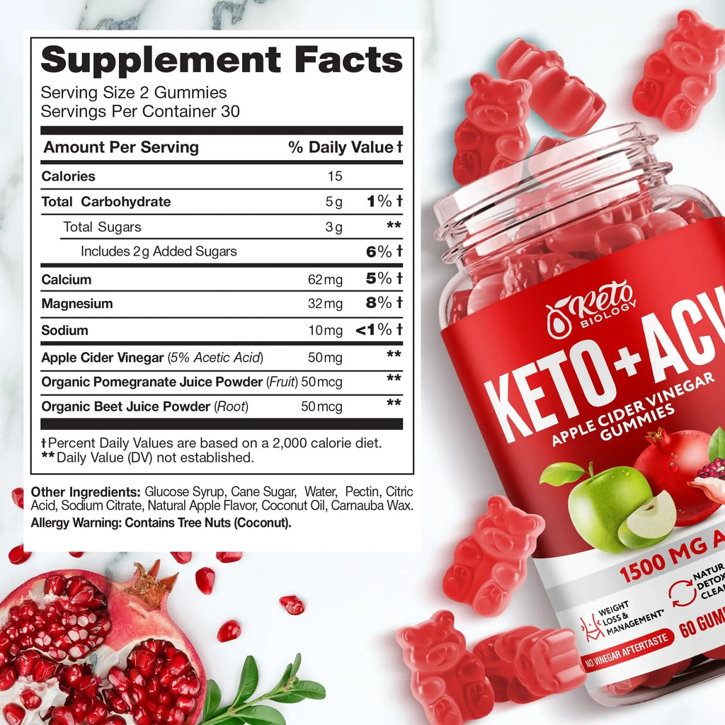 Keto ACV Gummies 1500 mg - ACV Keto Gummies for Weight Loss & Detox - Vegan Apple KETO BIOLOGY Au supplements