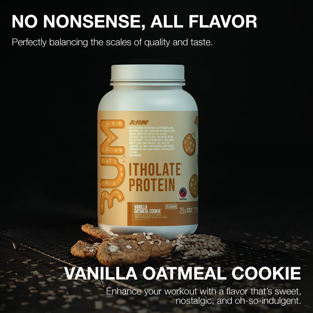RAW Whey Isolate Protein Powder, Vanilla Oatmeal Cookie (CBUM Itholate Protein) - 100% Grass-Fed Sports Nutrition for Muscle Growth & Recovery - Low-Fat, Low Carb