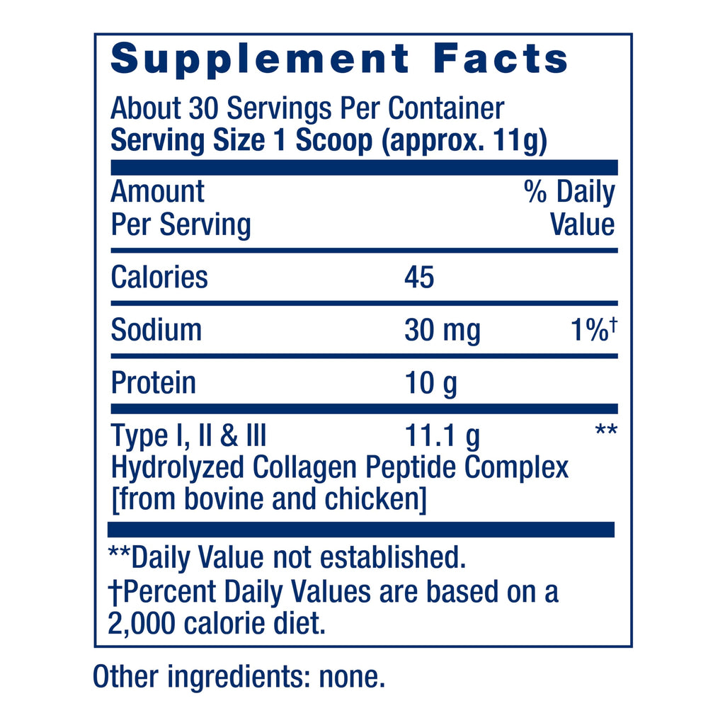 Life Extension Collagen Peptides for Skin & Joints, Collagen Types I, II & III in an Easy-Mix Powder, Gluten Free, Non-GMO, net Weight 343 Grams Life Extension Au supplements