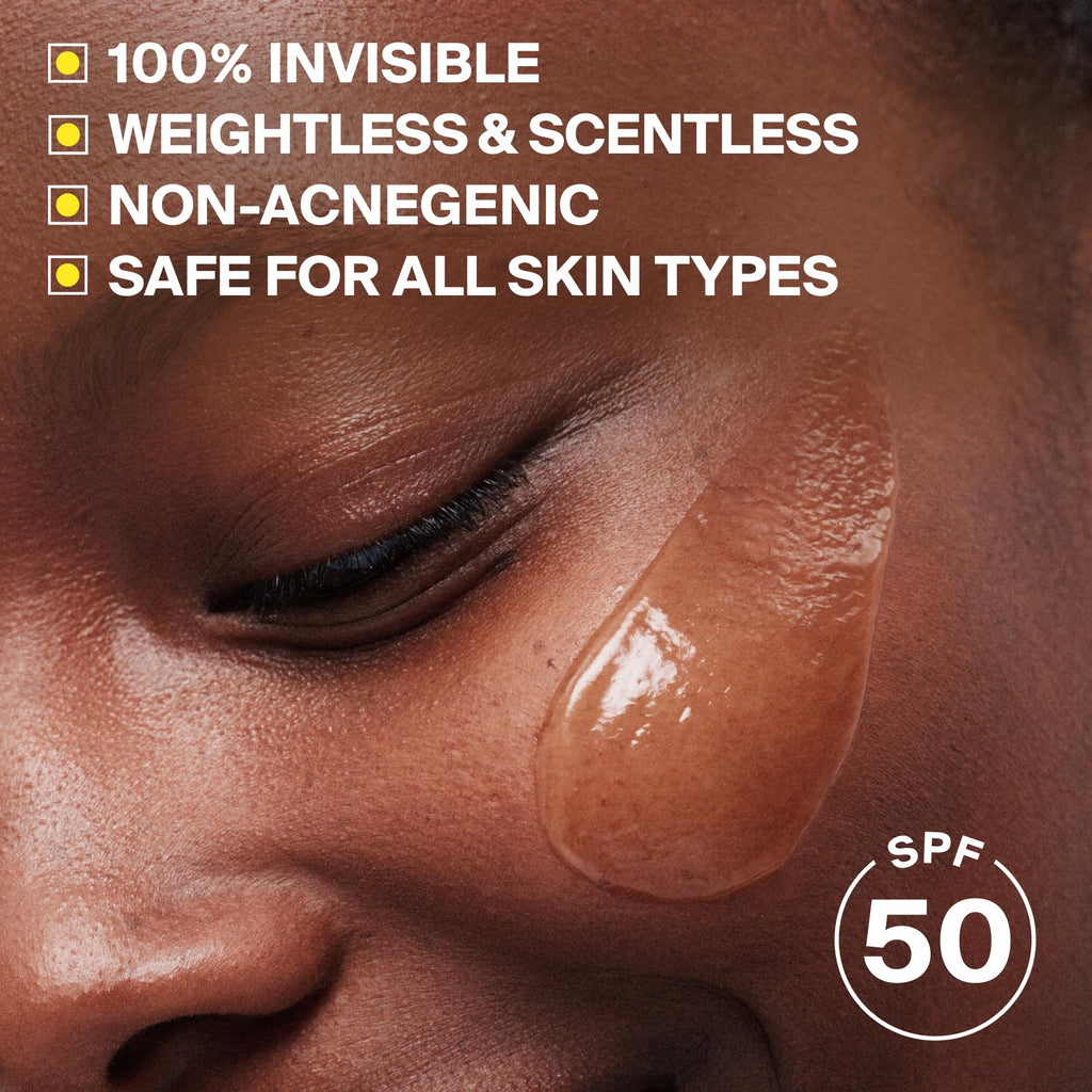 Supergoop! Unseen Sunscreen - SPF 50 - Clear & Invisible Face Sunscreen + Broad Spectrum + Makeup-Gripping Primer