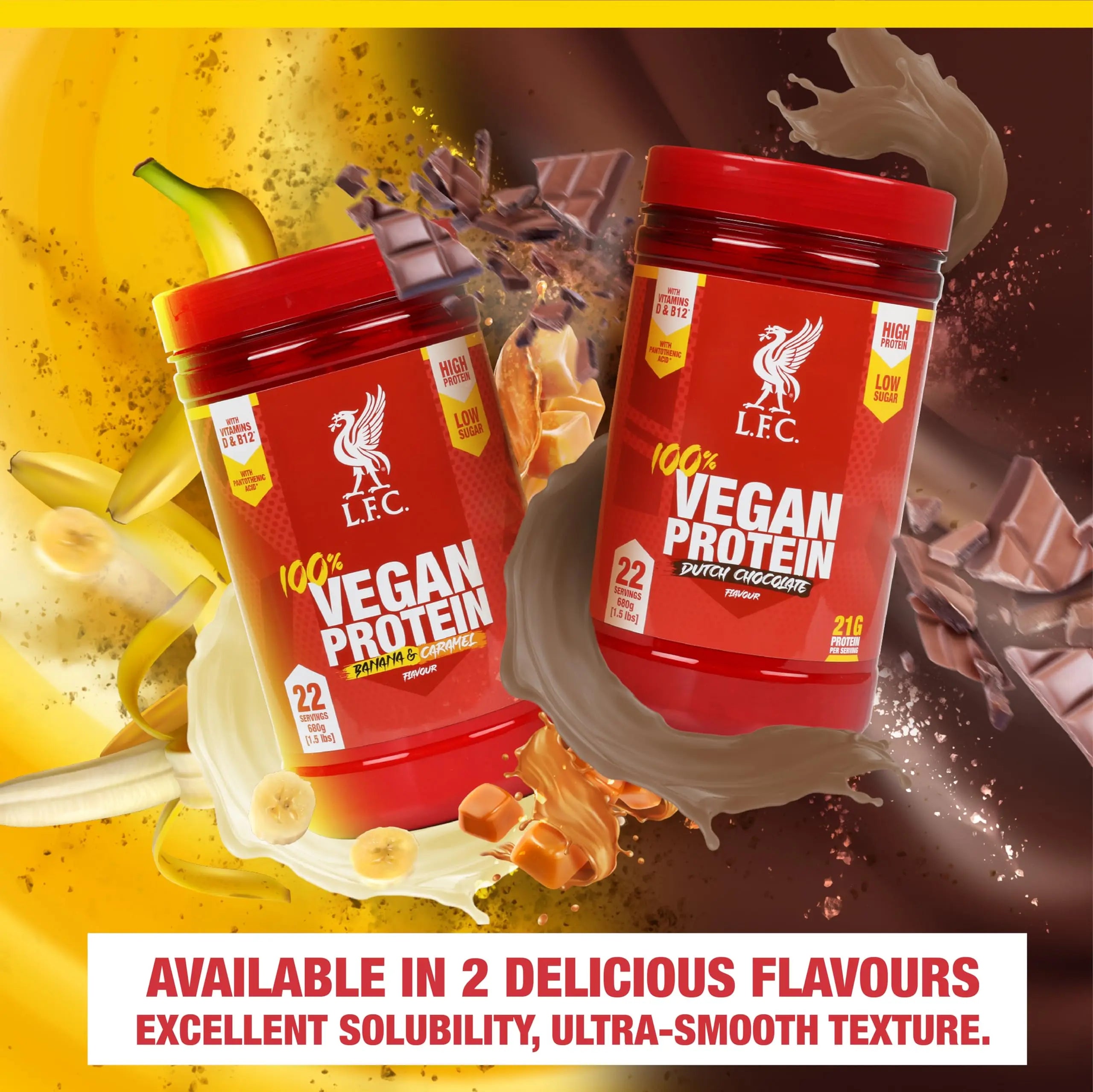 LFC Vegan Protein Powder Banana Caramel Flavour 680g 100% Vegan Protein Powder 21g High Protein, Vector Consumer Au supplements