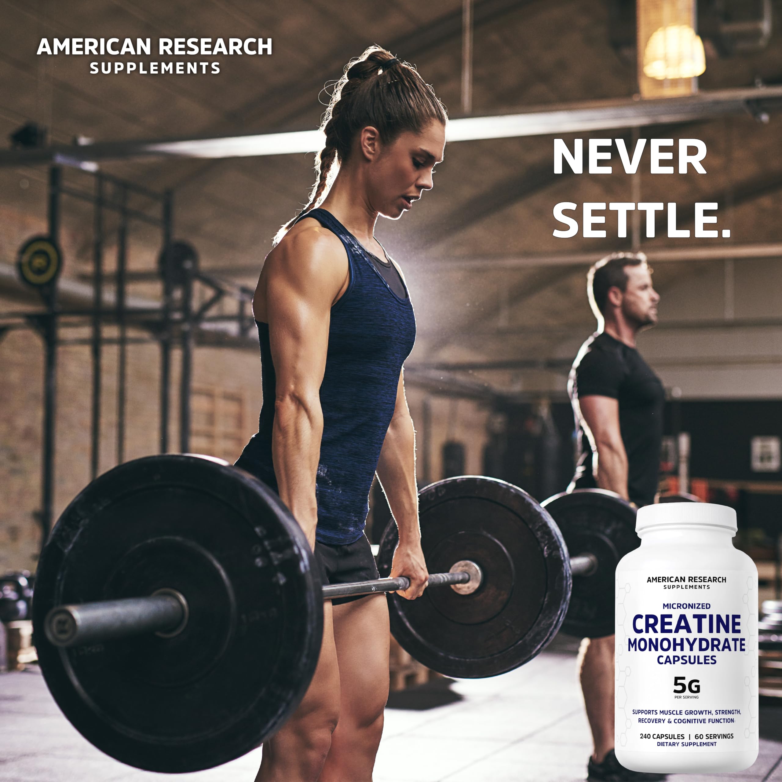 Creatine Monohydrate Capsules 5G | 60 Servings | Vegan | 4 Caps per Serving | Micronized Creatine Pills 5000mg | 240 Capsules | Creatine Pills For Men & Women