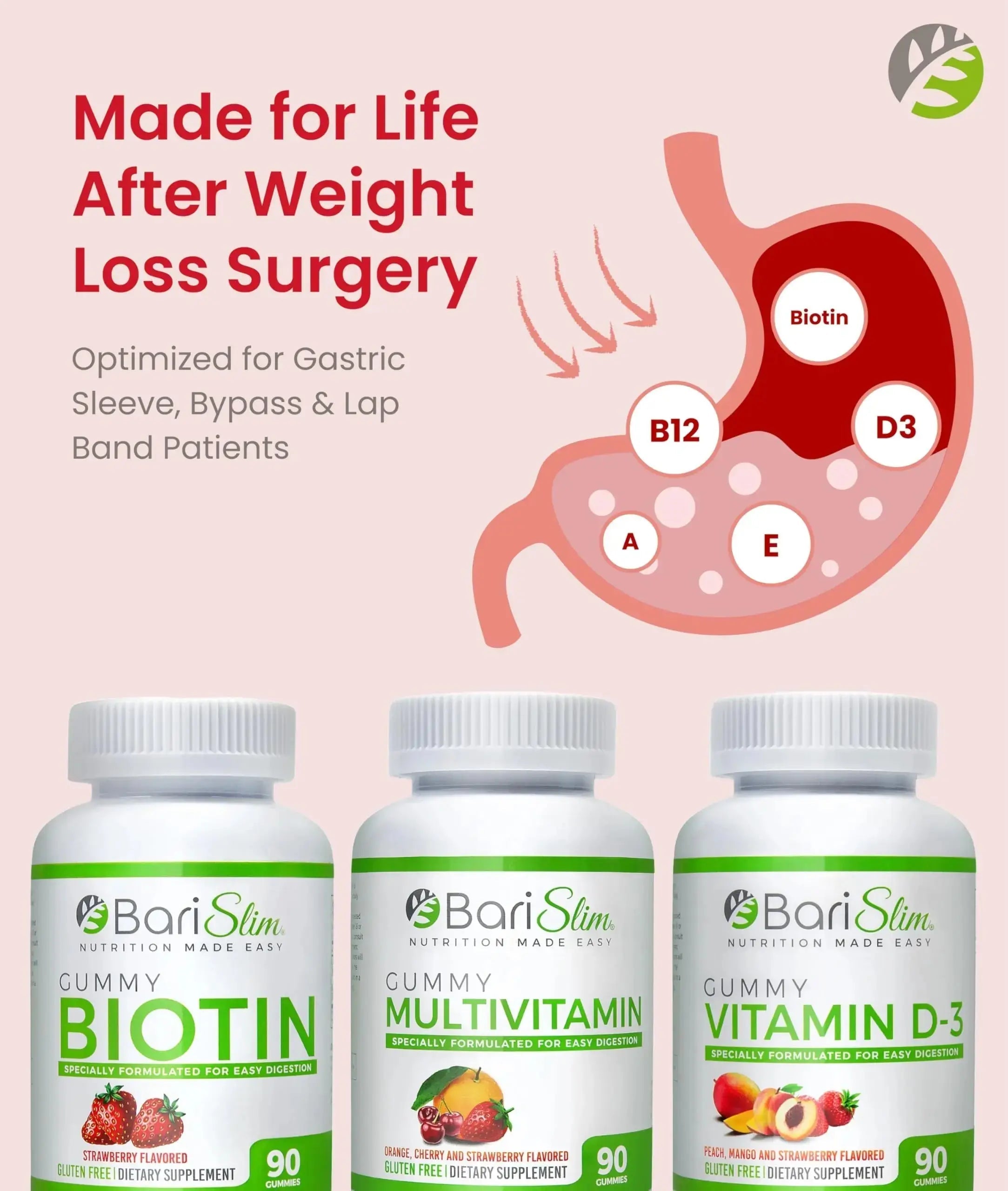 BariSlim Bariatric Multivitamin Gummies - Specially Formulated Gummy Vitamin for Patients After Weight Loss Surgery BariSlim Au supplements
