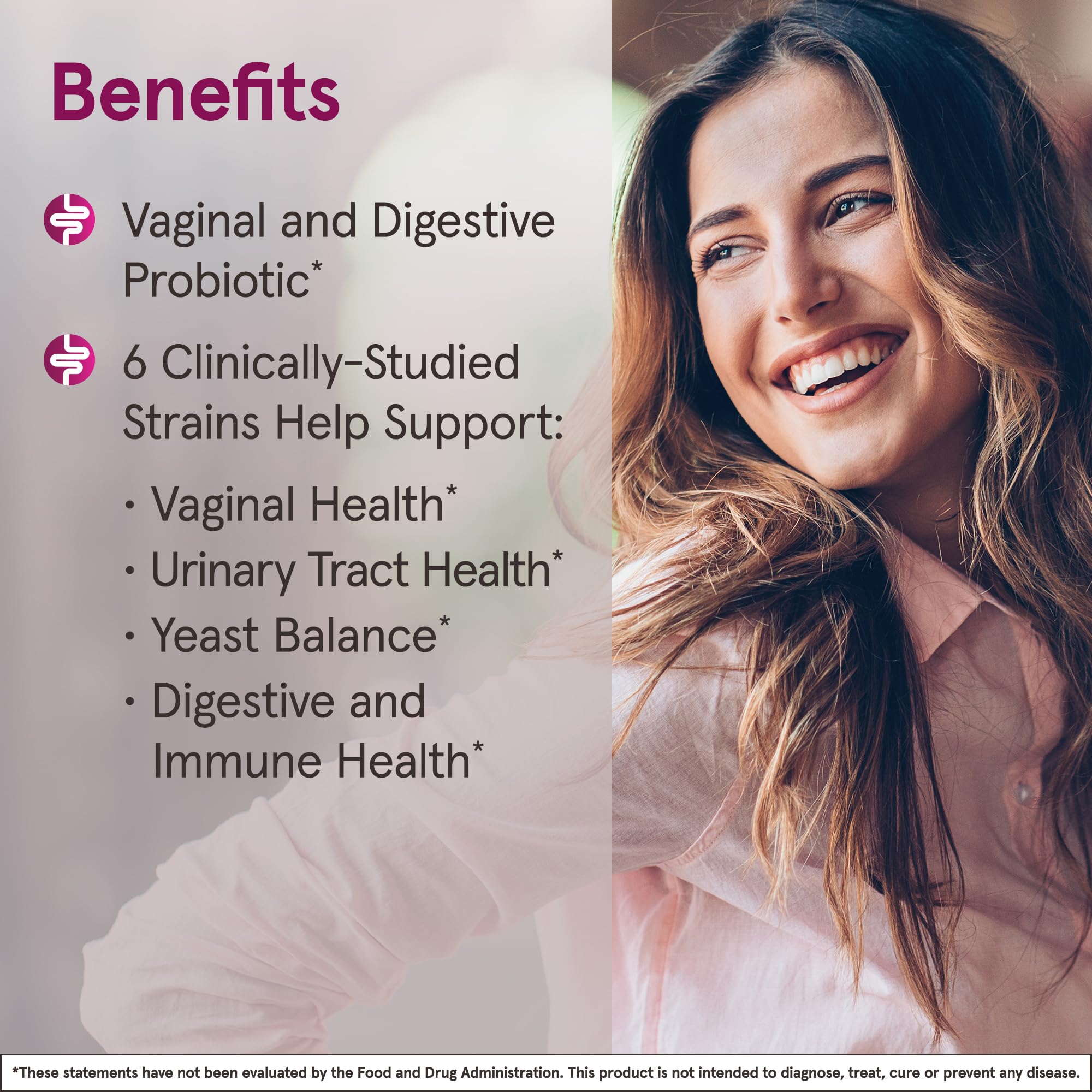 Jarrow Formulas Fem-Dophilus Advanced Vaginal & Digestive Probiotics 10 Billion CFU with 6 Science Backed Strains, for Vaginal, Urinary Tract