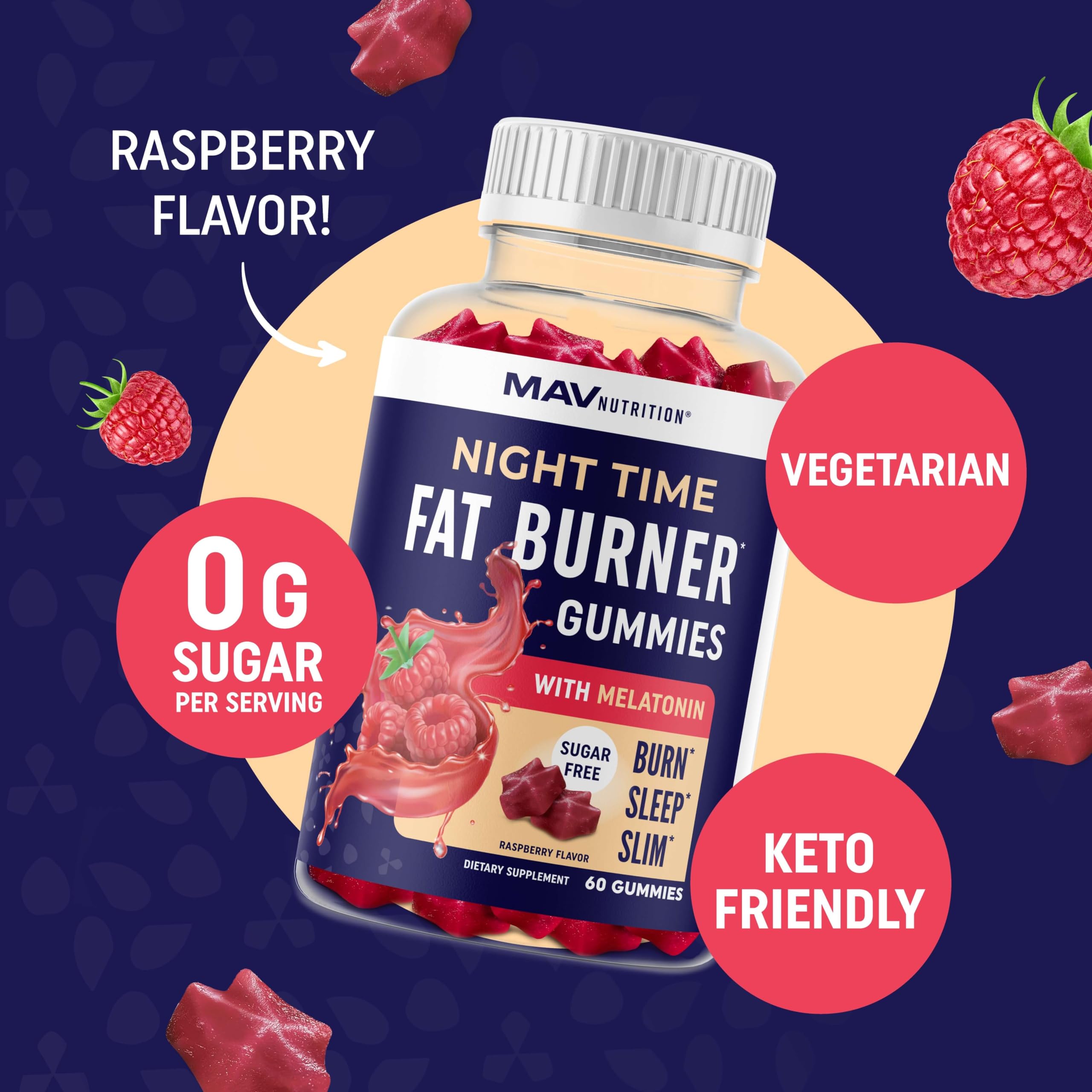 Sugar-Free Night Time Fat Burner Gummies for Sleep & Weight Loss Support | Hunger MAV NUTRITION Au supplements
