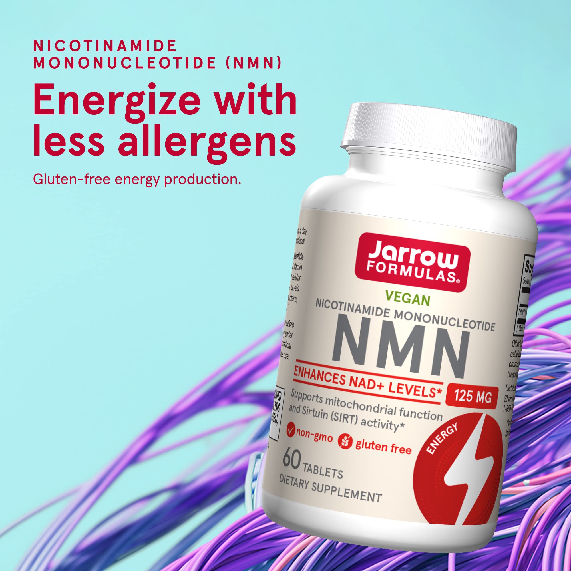 Jarrow Formulas Nicotinamide Mononucleotide (NMN) - 60 Tablets - Supports Energy Production - Dietary Supplement - Vegan, Gluten Free, Non-GMO - 60 Servings (Packaging May Vary) Jarrow Formulas Au supplements