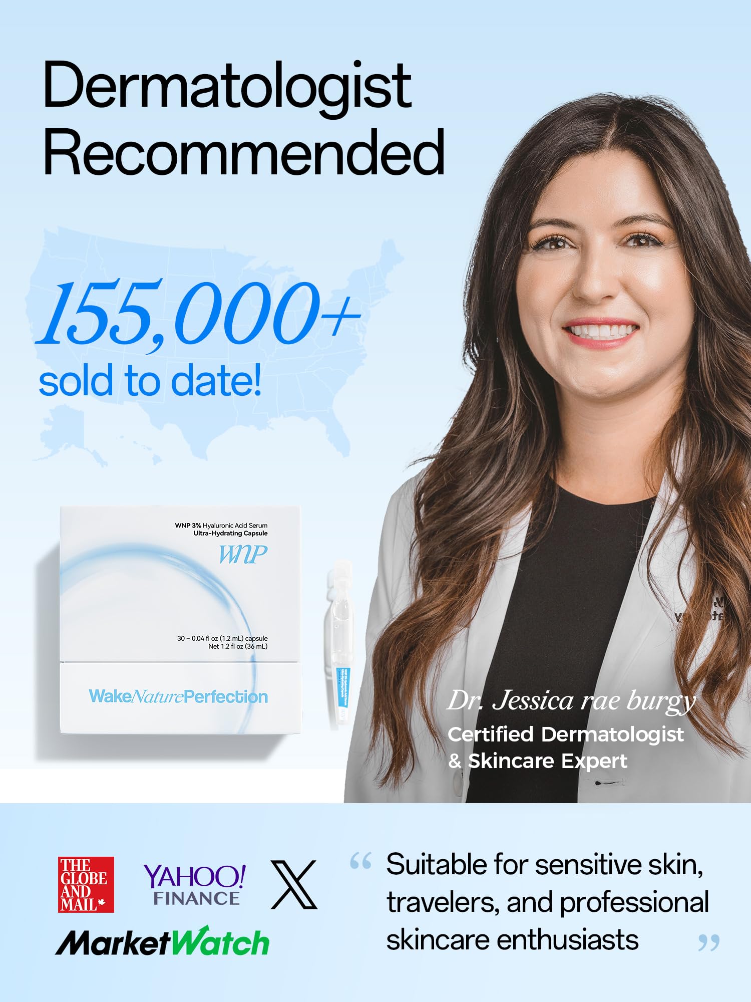 WNP Hyaluronic Acid Serum 3% for Face with 4D Multi-Layer Hydration | Ultra Hydrating Anti-Aging Serum | Moisturizer for Dry & Sensitive Skin