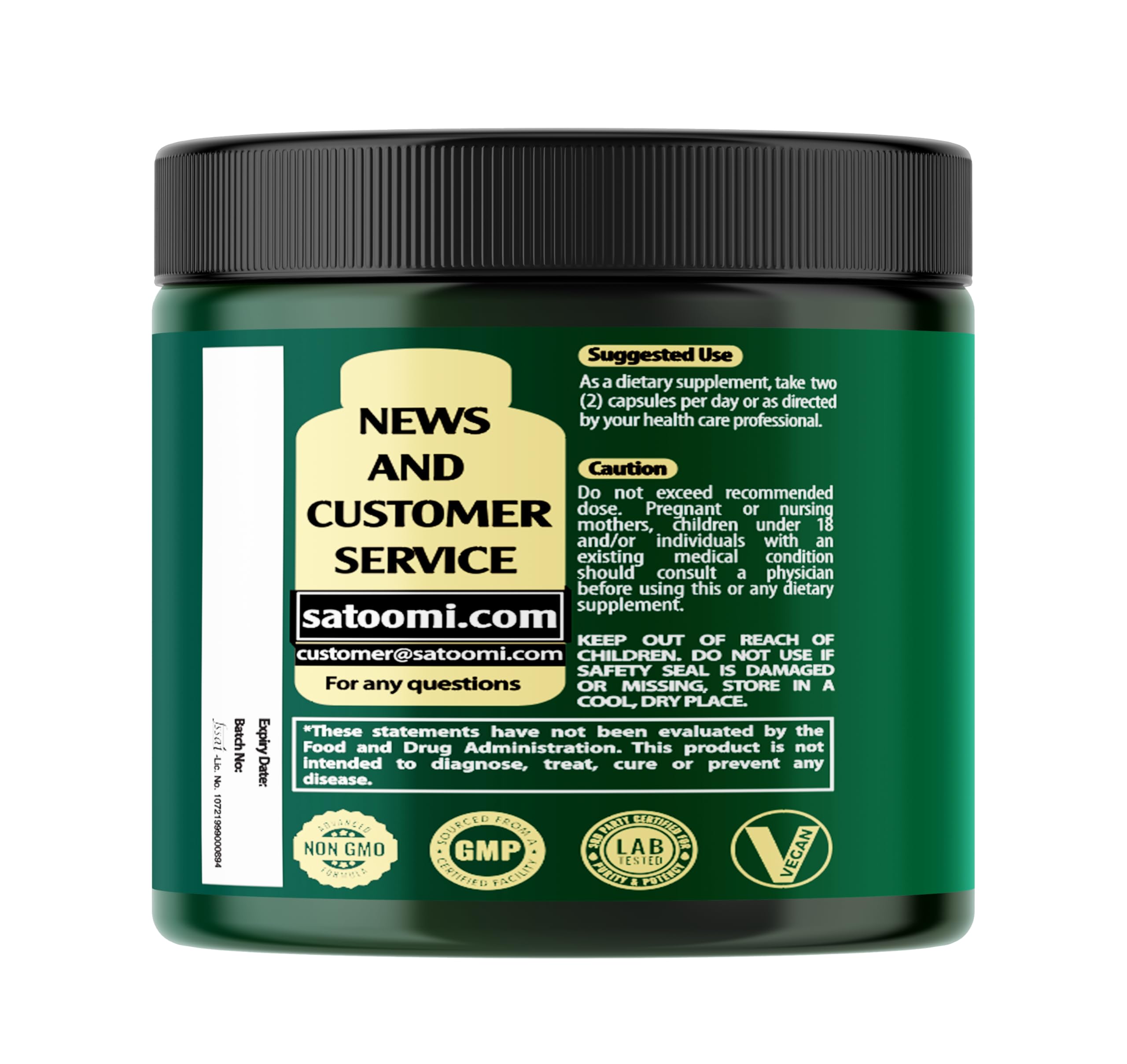 Satoomi 8in1 NMNH - NMN Supplement Alternative - NAD Supplement to Support NAD Levels Added Fisetin, Resveratrol, Quercetin, Turmeric, Berberine, Vitamin D3 & C - 60 Count for 30 Days Satoomi Au supplements