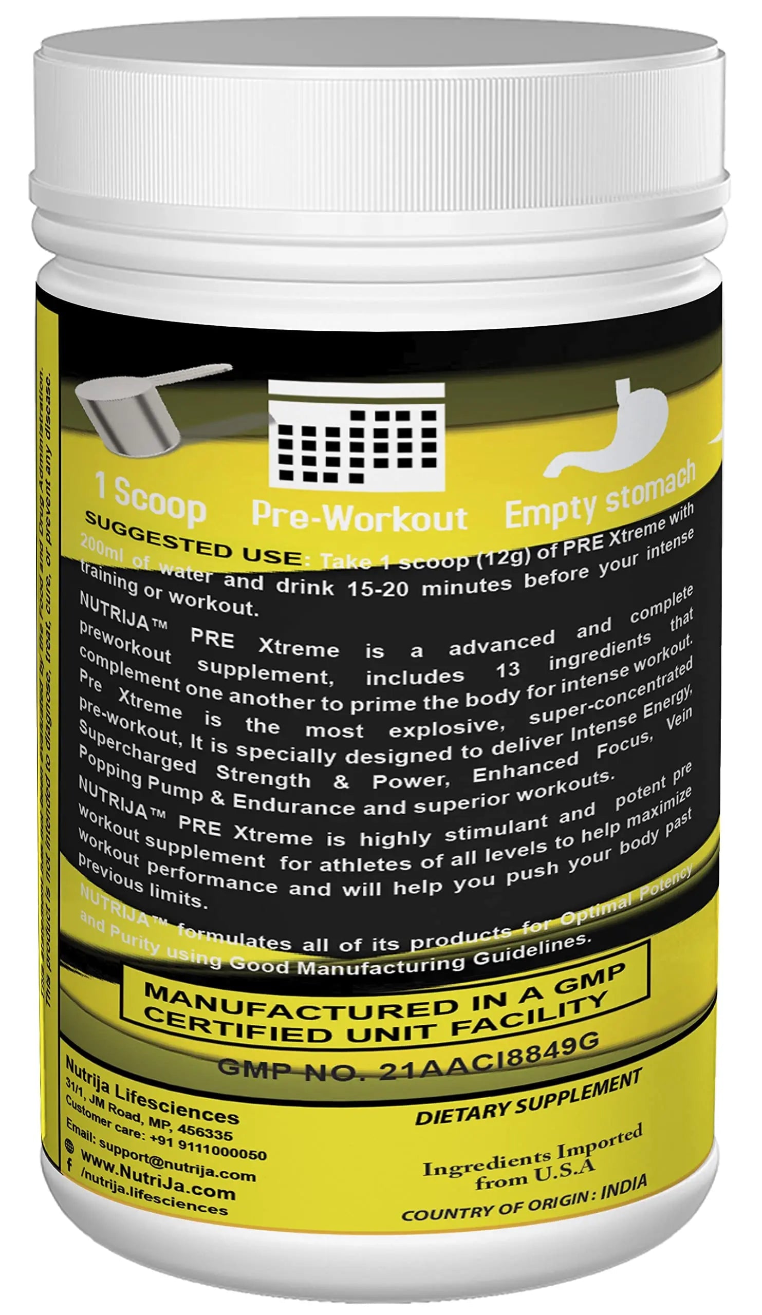 NutriJa Pre Xtreme - Pre Workout Supplement - 30 Servings (Tangy Orange) NutriJa Au supplements
