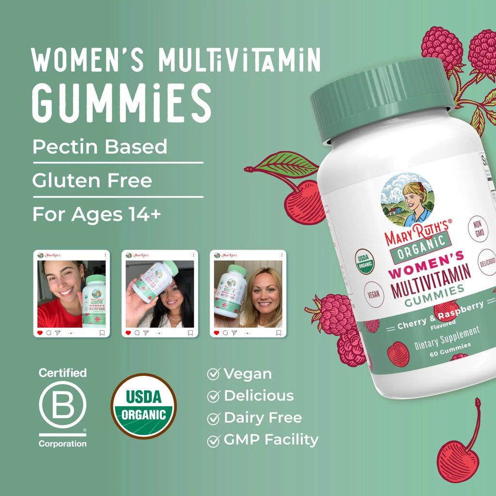 MaryRuth Organics Multivitamin for Women 14 | Women's Multivitamin Gummies for Immune Support| Skin Health | MaryRuth Organics Au supplements