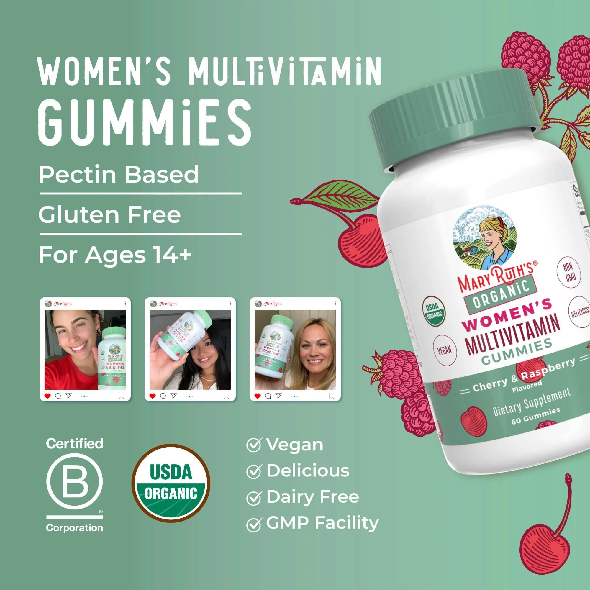 MaryRuth Organics Multivitamin for Women 14 | Women's Multivitamin Gummies for Immune Support| Skin Health | MaryRuth Organics Au supplements