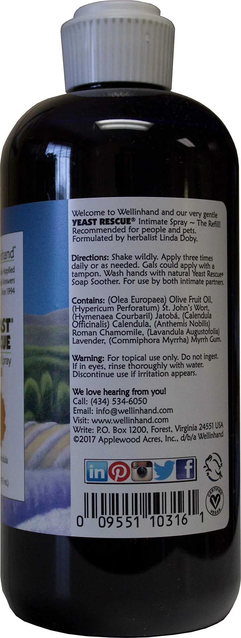Yeast Rescue Soap Soother 16 fl.oz. Refill Economy Well-In-Hand Au supplements