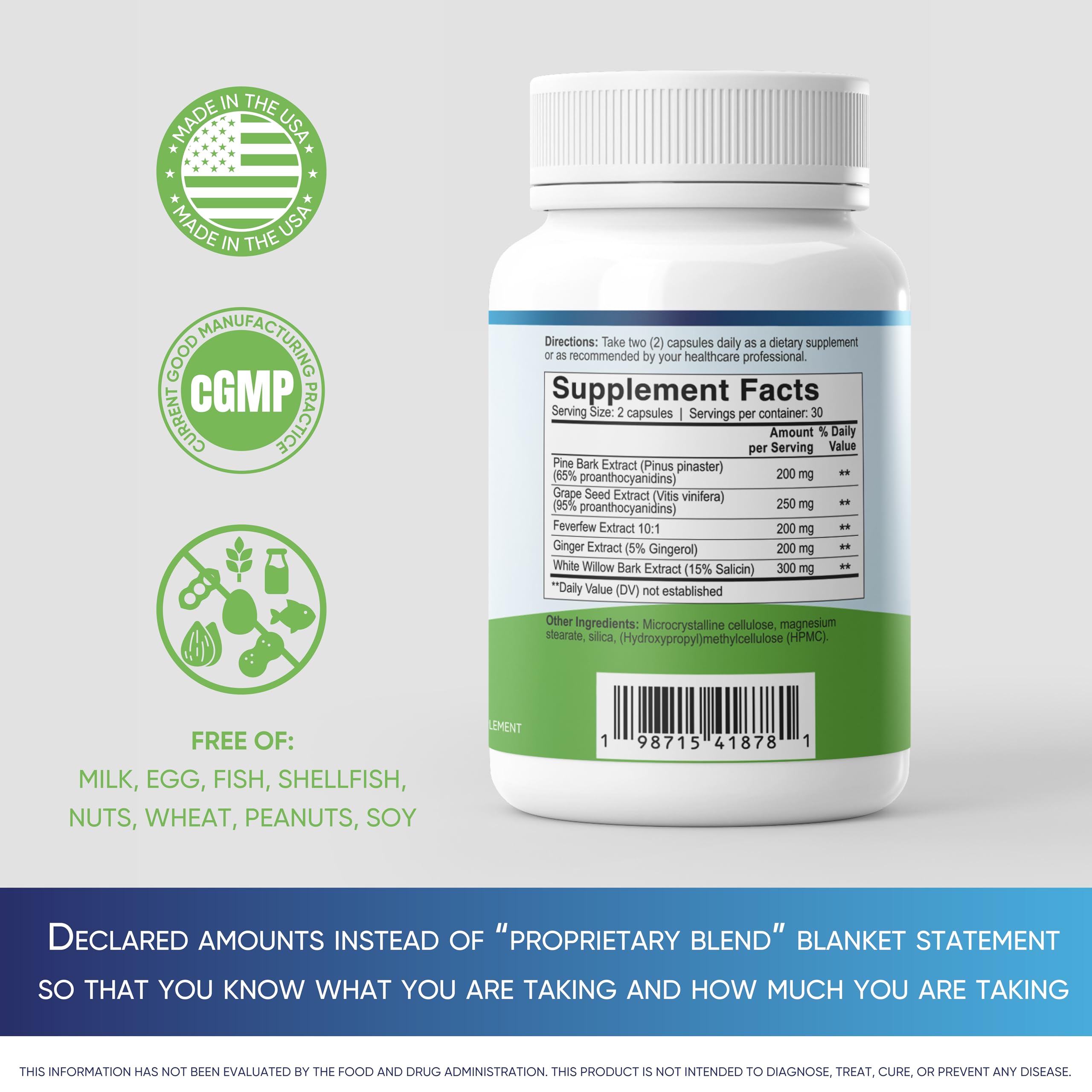 MigRePair MM Bottle of 60 - Doctor Formulated Natural Herbal Migraine Supplement for Women, Menstrual Migraine Relief, Hormonal Migraine Support with Feverfew, White Willow Bark Pine Bark & Grape Seed Migraceutics Au supplements