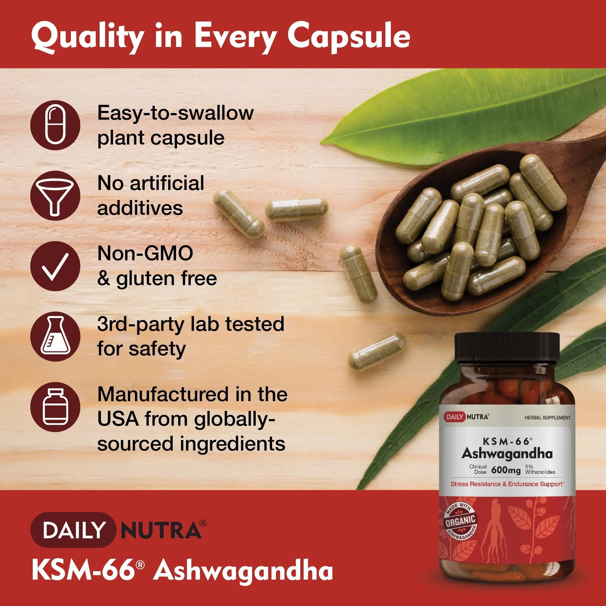 DailyNutra KSM-66 Ashwagandha 600mg Organic Root Extract - High Potency Supplement DailyNutra Au supplements