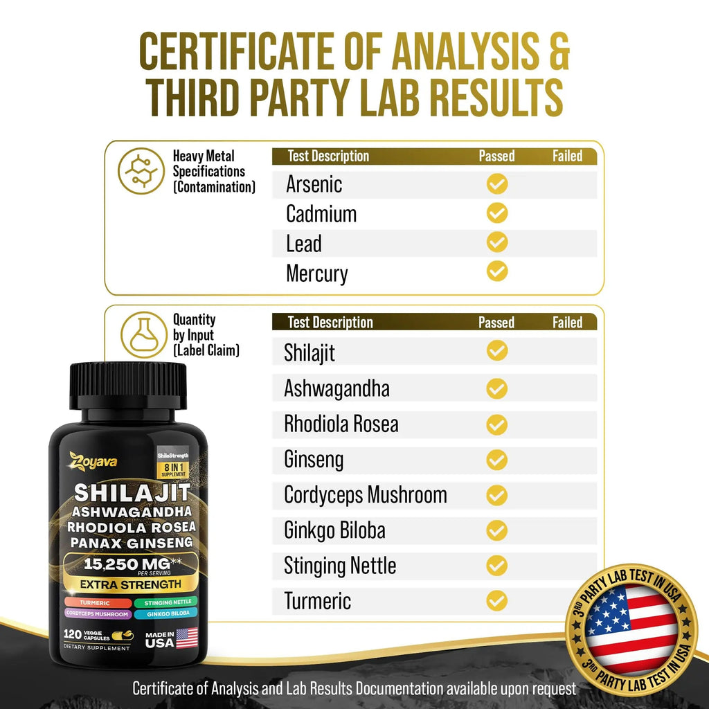 Zoyava Shilajit 9000MG Radiant Health Blend Ashwagandha 2000MG Rhodiola Rosea Zoyava Au supplements
