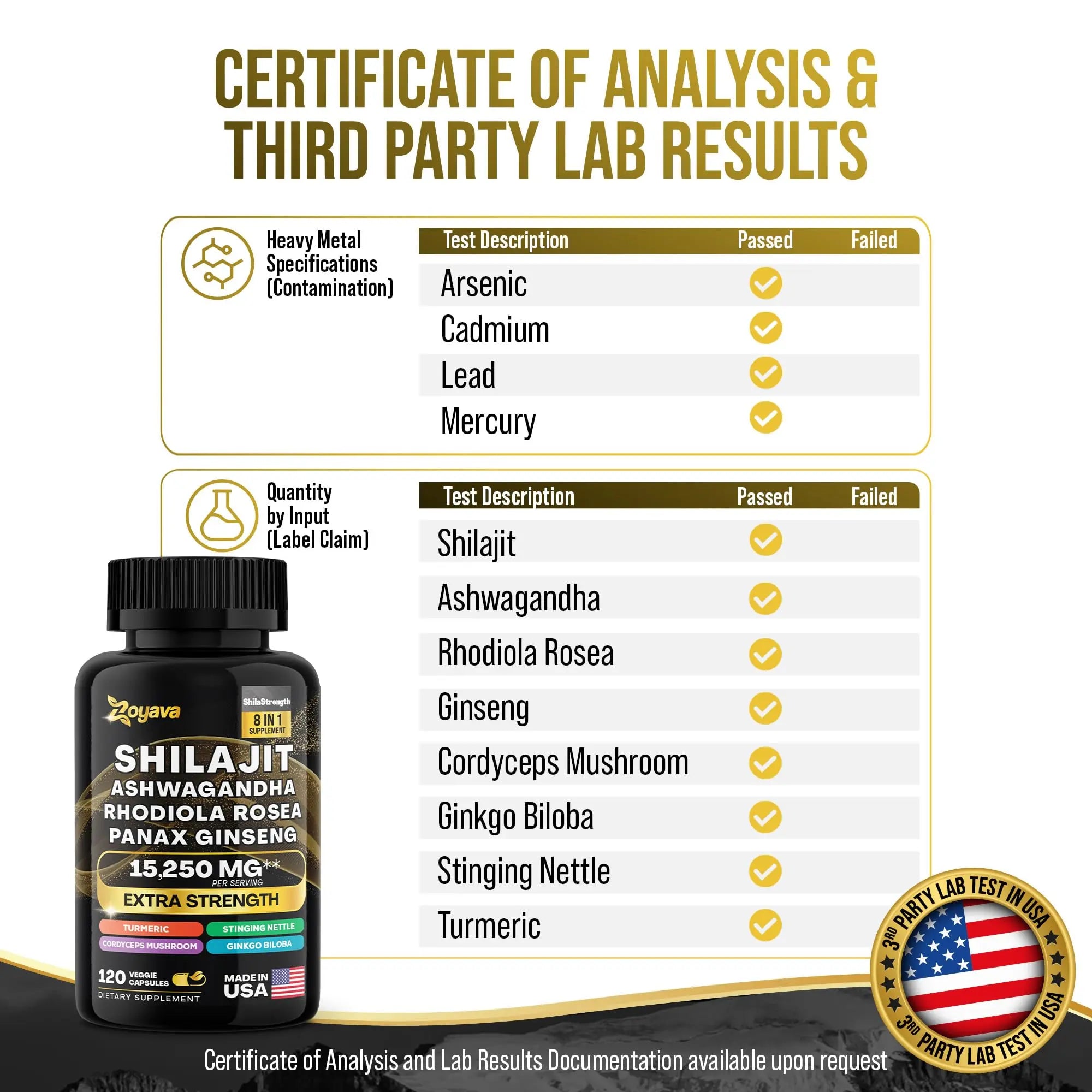 Zoyava Shilajit 9000MG Radiant Health Blend Ashwagandha 2000MG Rhodiola Rosea Zoyava Au supplements