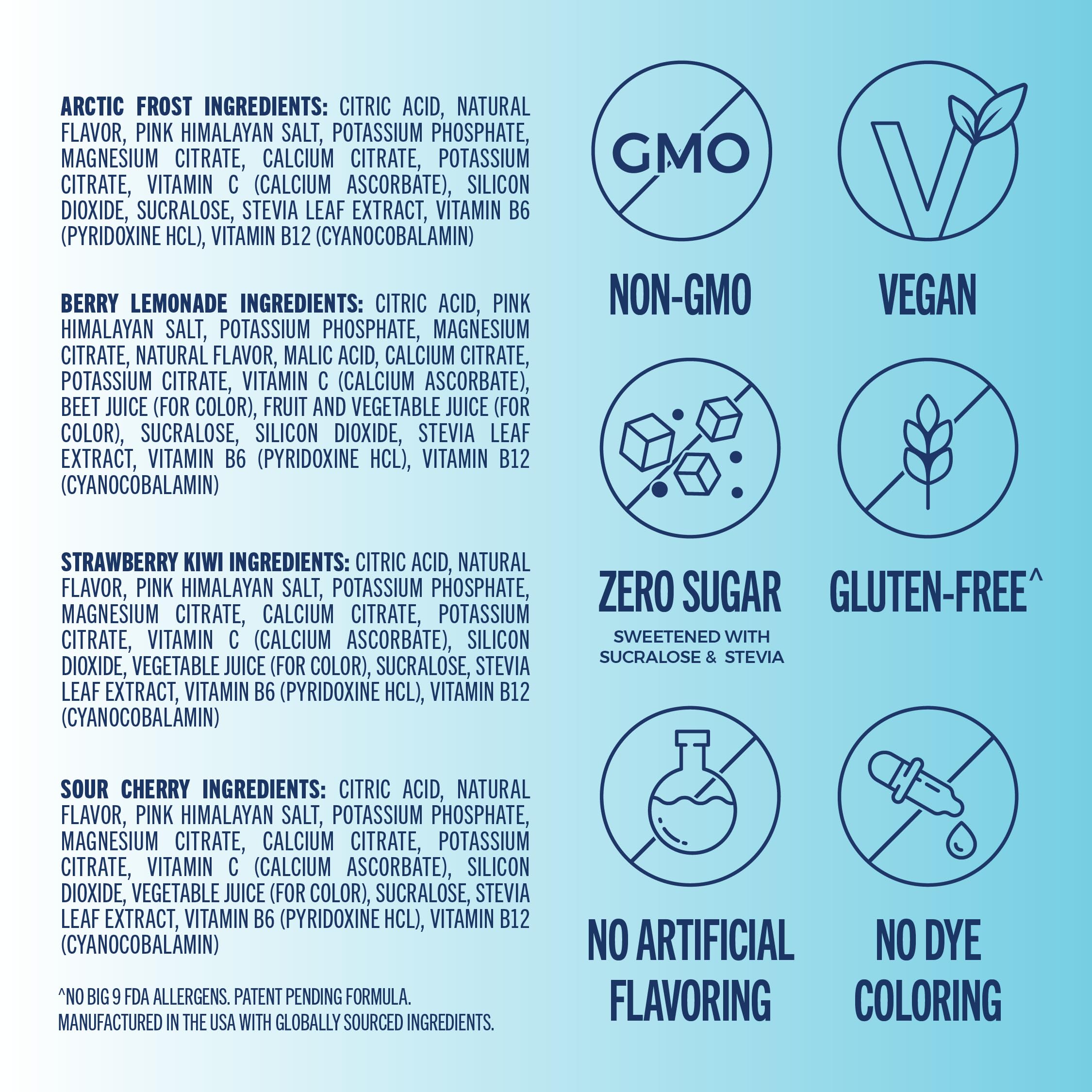 TREVI™ Everyday Sugar Free Electrolytes - Essential Drink Mix Hydration Powder Packets - 20 Count - Favorites Variety Pack - Sour Cherry, Strawberry Kiwi, Berry Lemonade, Arctic Frost