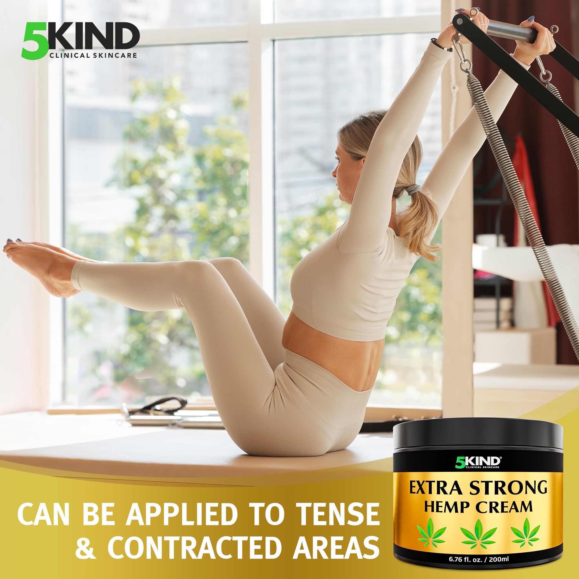5kind Extra Strong Hemp Cream 6.76 fl oz - Maximum Strength - Natural Topical Cream - Muscle Rub for Lower Back, Joints, Neck, Knees, Shoulders 5kind clinical skincare Au supplements
