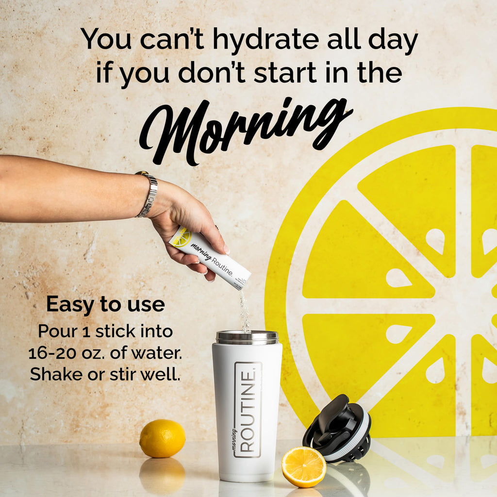 ROUTINE Morning Daily Hydration | Electrolyte Powder Packets | Lemon, Apple Cider Vinegar & Sea Salt Drink Mix | Sugar-Free, Keto & Paleo-Friendly | 3rd-Party
