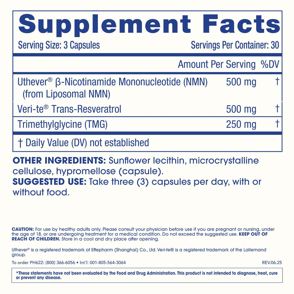 ProHealth Longevity Liposomal NMN Pro Complete™ (90 Capsules) - Liposomal Uthever® NMN, Trans-Resveratrol, TMG ProHealth Au supplements