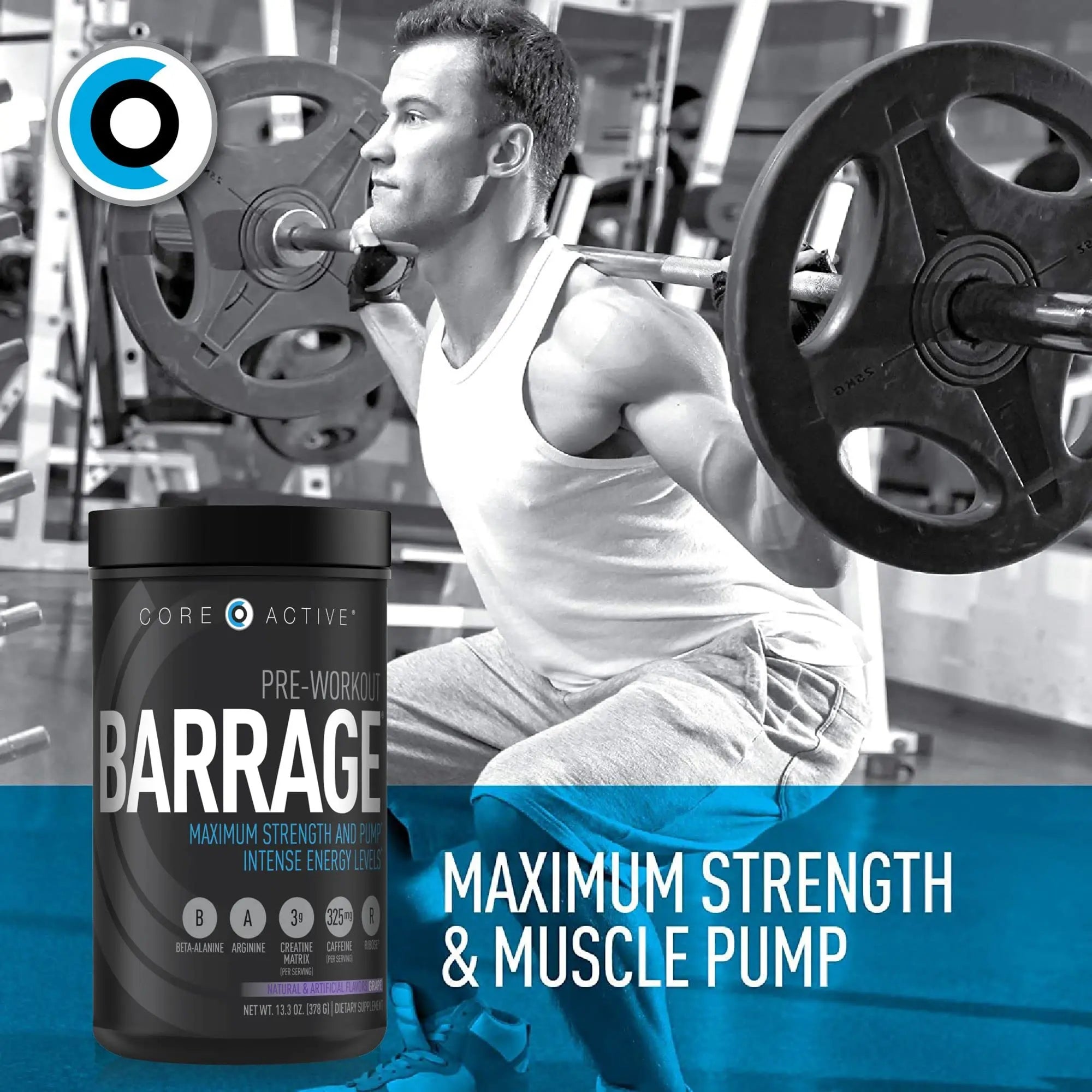 (CORE)ACTIVE Barrage Pre Workout Powder - Preworkout for Women & Men, Creatine (CORE)ACTIVE Au supplements