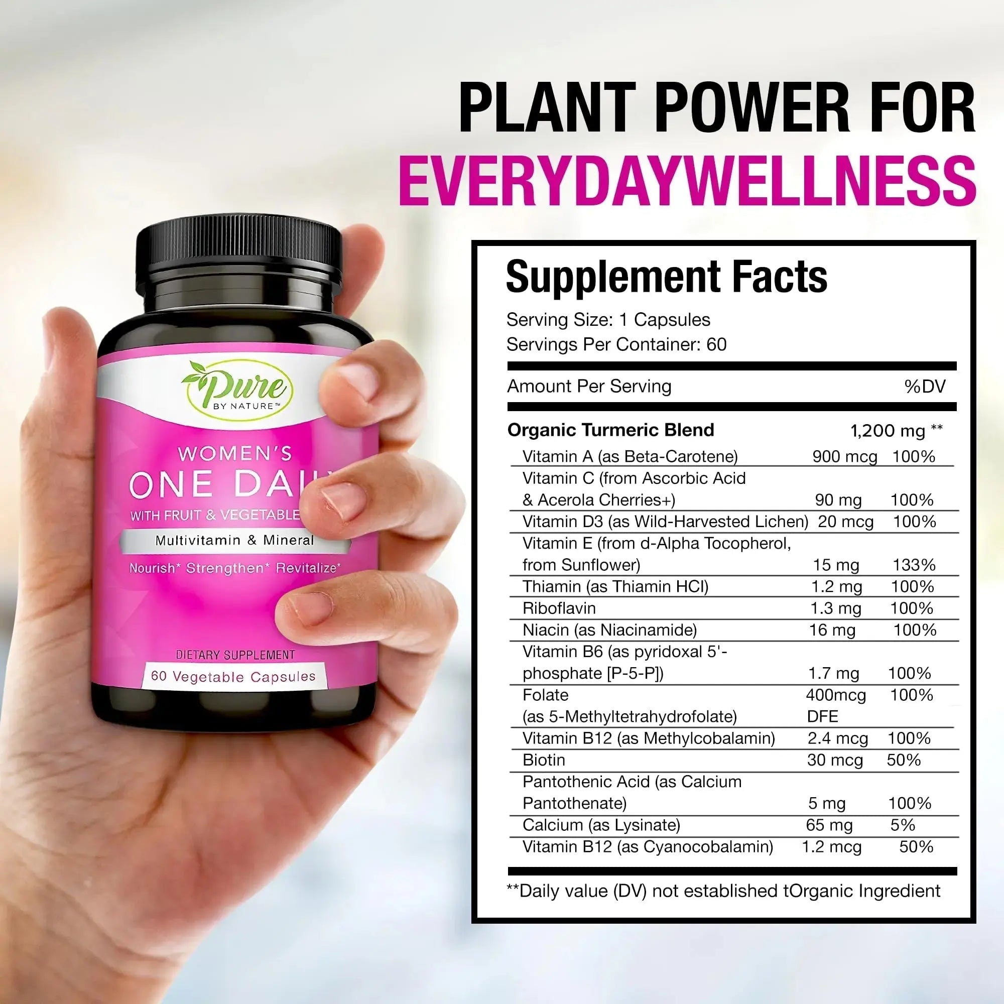 Pure By Nature One-Daily Multi-Vitamin for Women, 60 Count Pure By Nature Au supplements