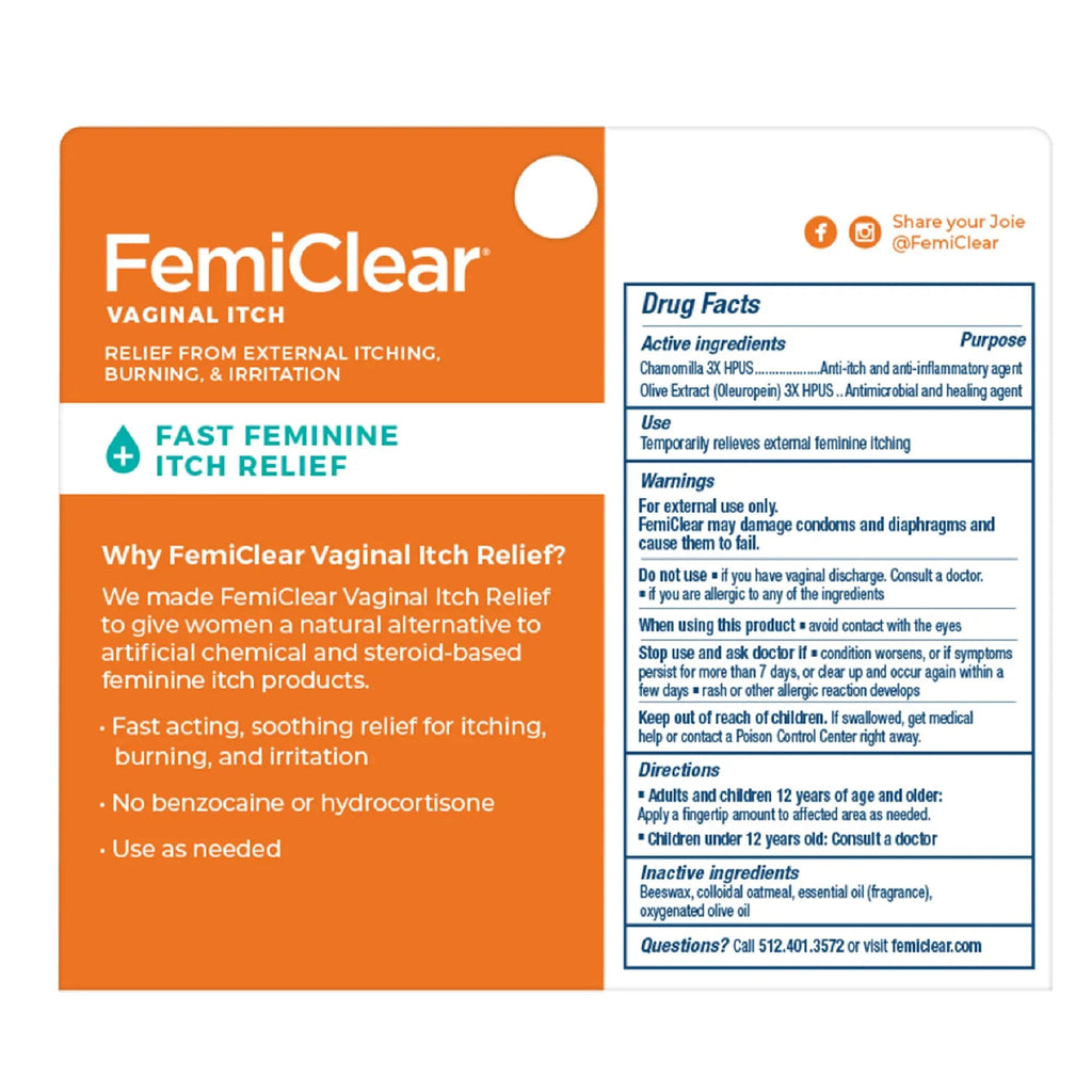 FemiClear Vaginal Itch Relief | Fast Feminine Itch Relief | Made With All-Natural & Organic Ingredients FemiClear Au supplements
