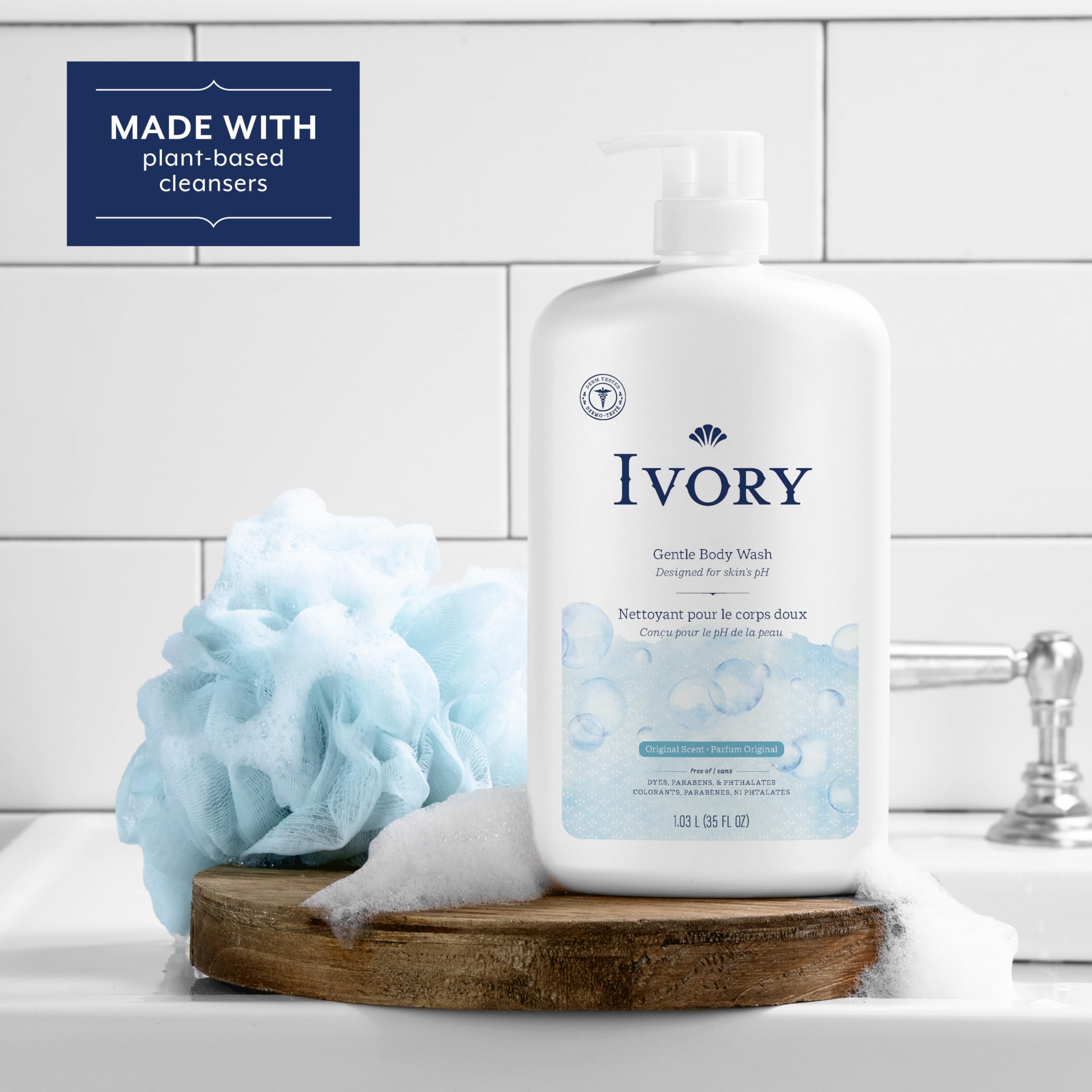 Ivory Body Wash, Designed for the Whole Family, Gentle Formula, Free of Dyes Heavy Perfumes Parabens Phthalates & Silicones