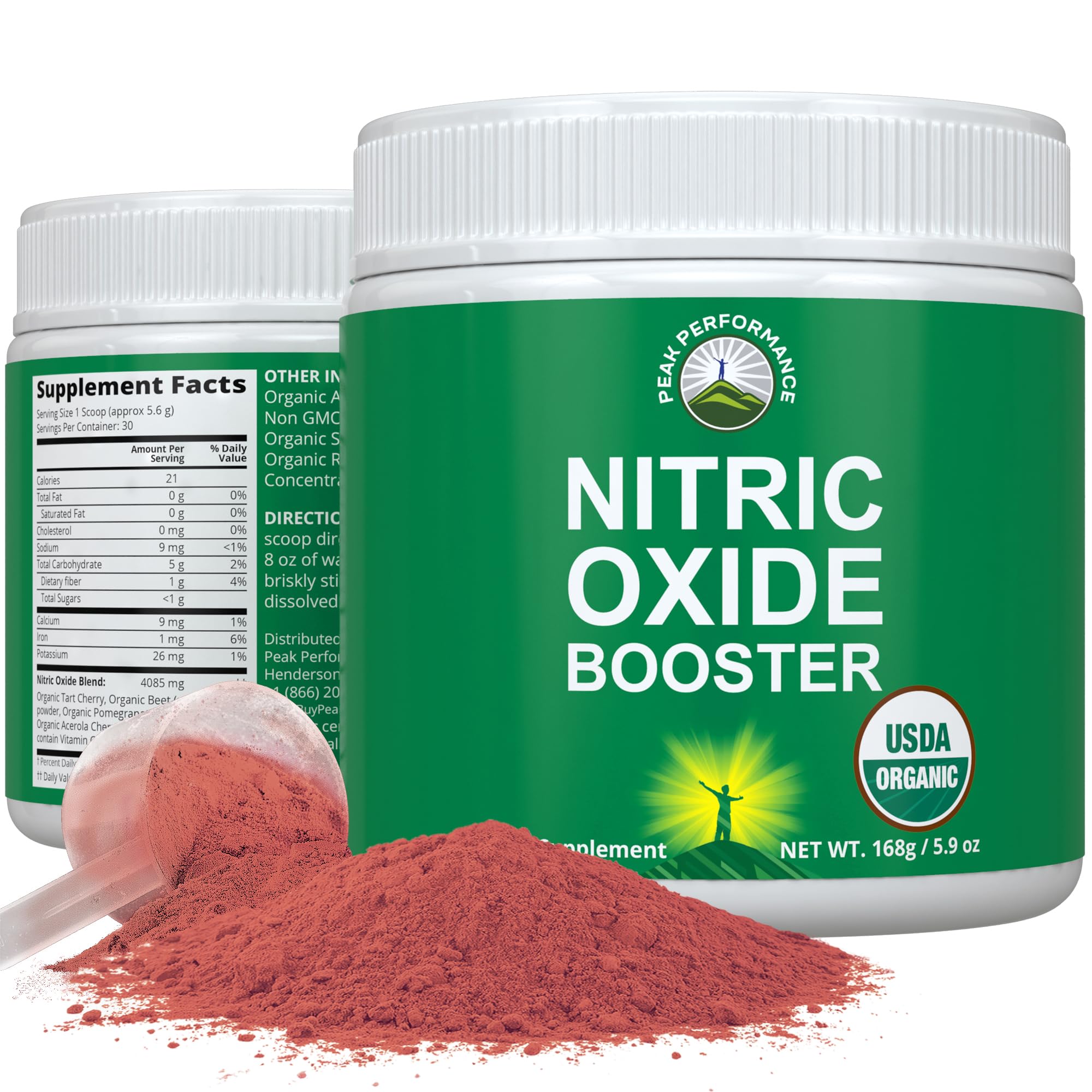 USDA Organic Plant Based Nitric Oxide Booster Powder Supplement for Men & Women. Caffeine Free Supplements 5 Top Organic Ingredients. Beet Root, Tart Cherry, Acerola Cherry, Pomegranate, Red Ginseng Peak Performance Au supplements
