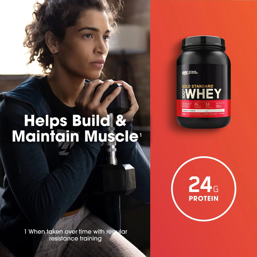 Optimum Nutrition Gold Standard 100% Whey Protein Powder, Cookies & Cream Optimum Nutrition Au supplements