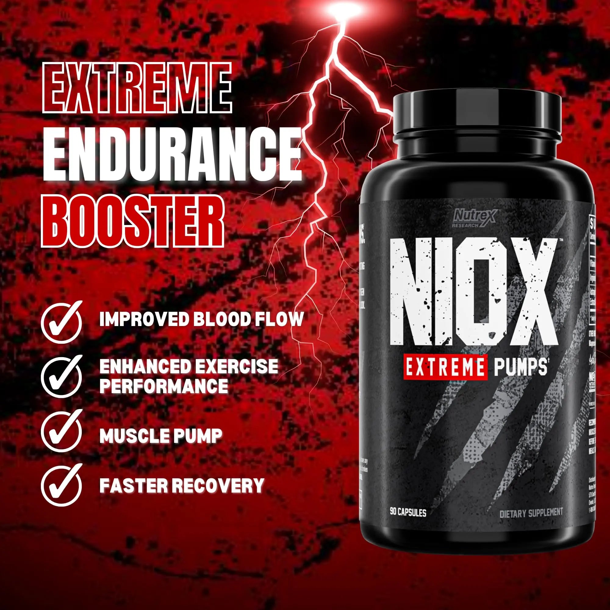 Nutrex Research NIOX Extreme Pumps - 180-Count Pre-Workout Pump Supplement Nutrex Research Au supplements