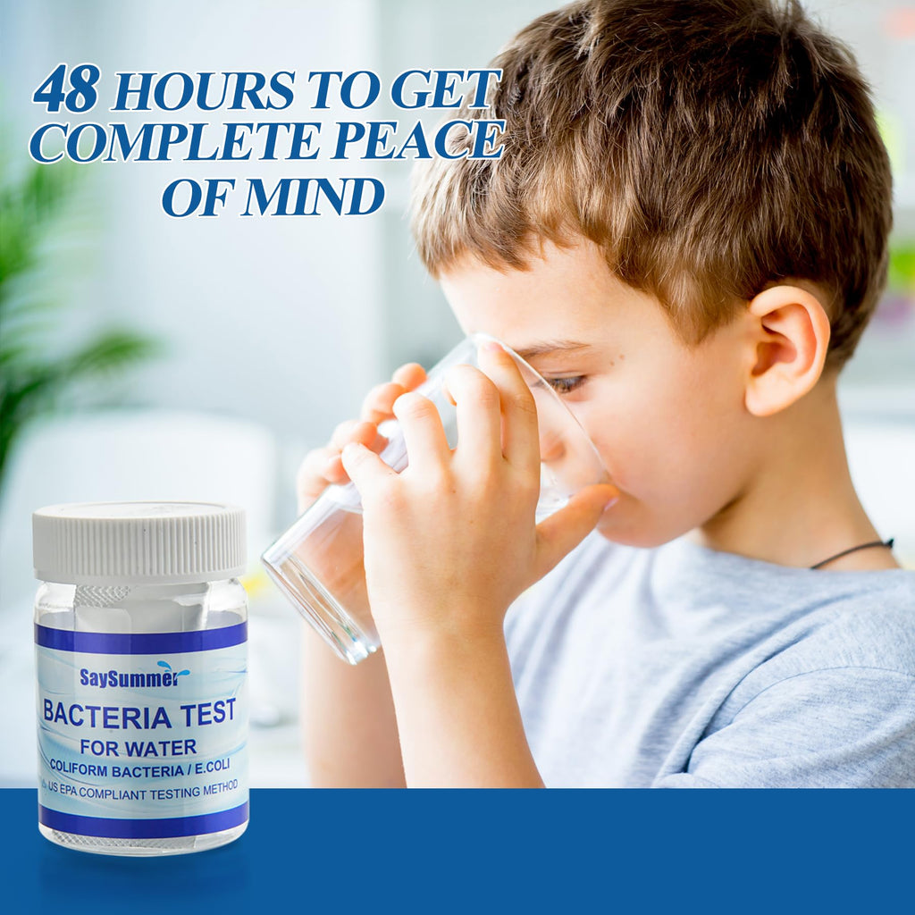 Drinking Water Bacteria Test Kit: 4 Tests Detecting Coliform E coli Bacteria - at Home Well Water Testing Kits for Drinking Water Pool Hot Tub Aquarium and More SaySummer Au supplements