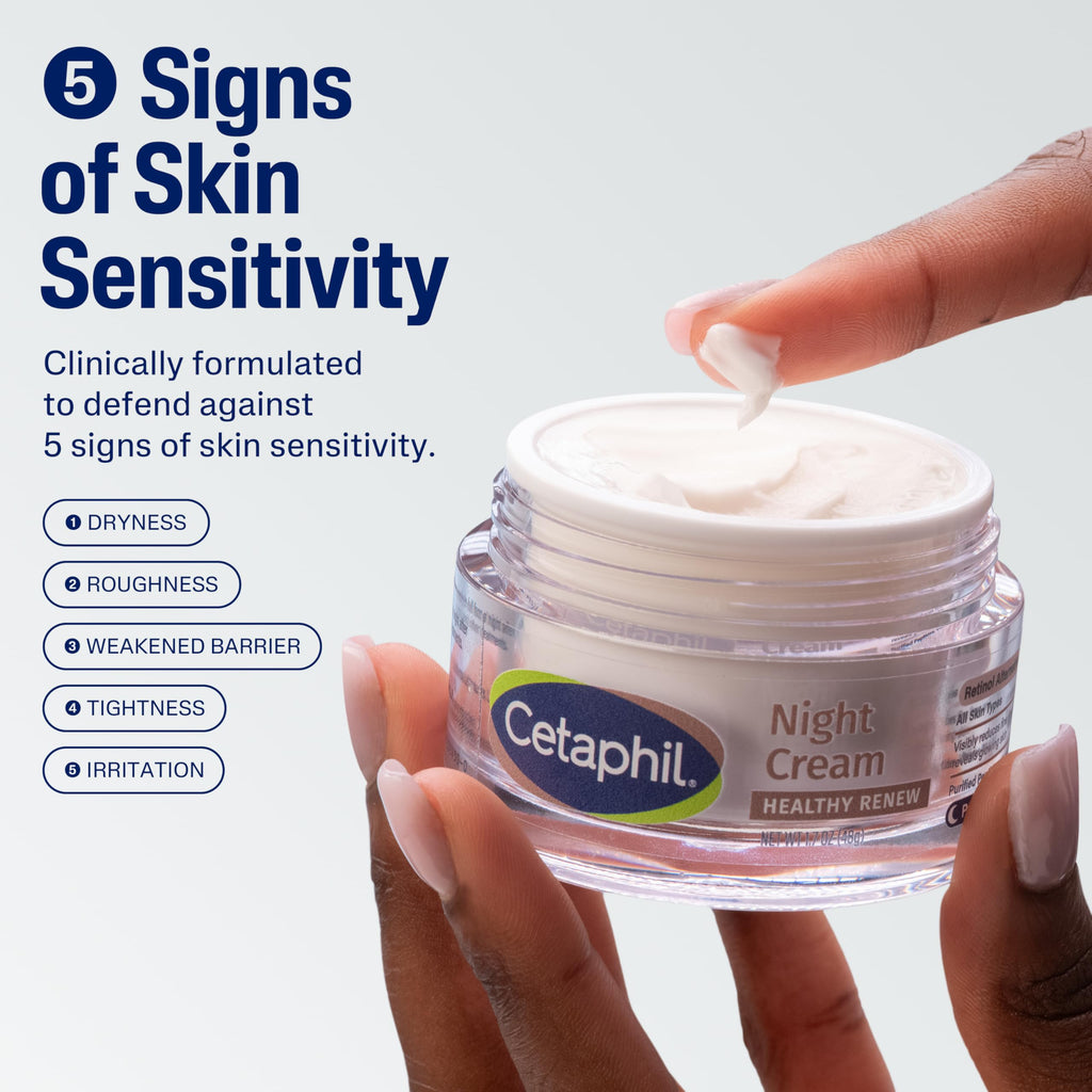 Cetaphil Healthy Renew Skin Tightening Night Cream 1.7 Oz, Wrinkle Repair Cream for Face with Peptides