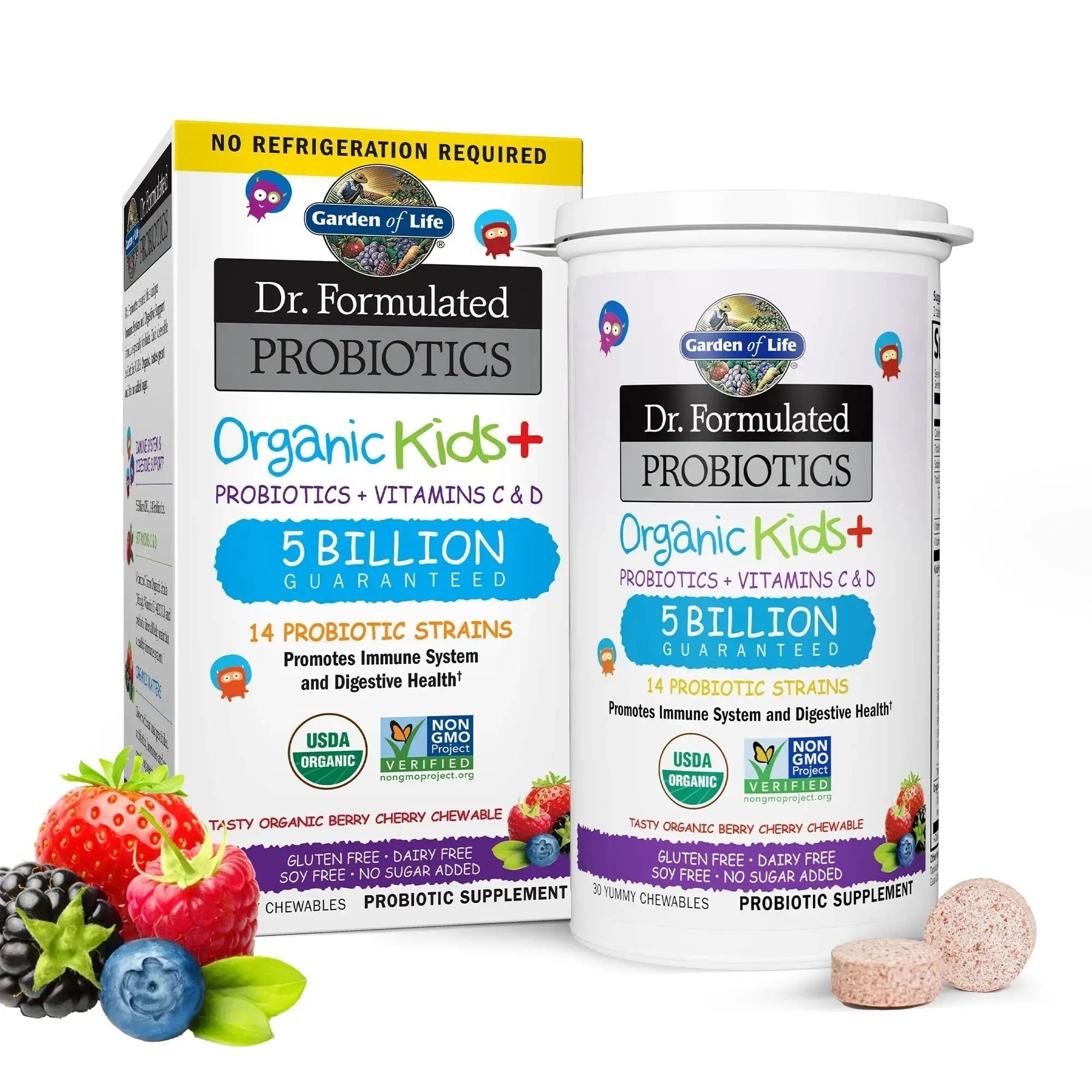 SmartyPants Organic Kids Multivitamin Gummies: Probiotics & Garden of Life Dr. Formulated Probiotics Organic Kids+ Plus Vitamin C & D - Berry Cherry - Gluten SmartyPants Au supplements