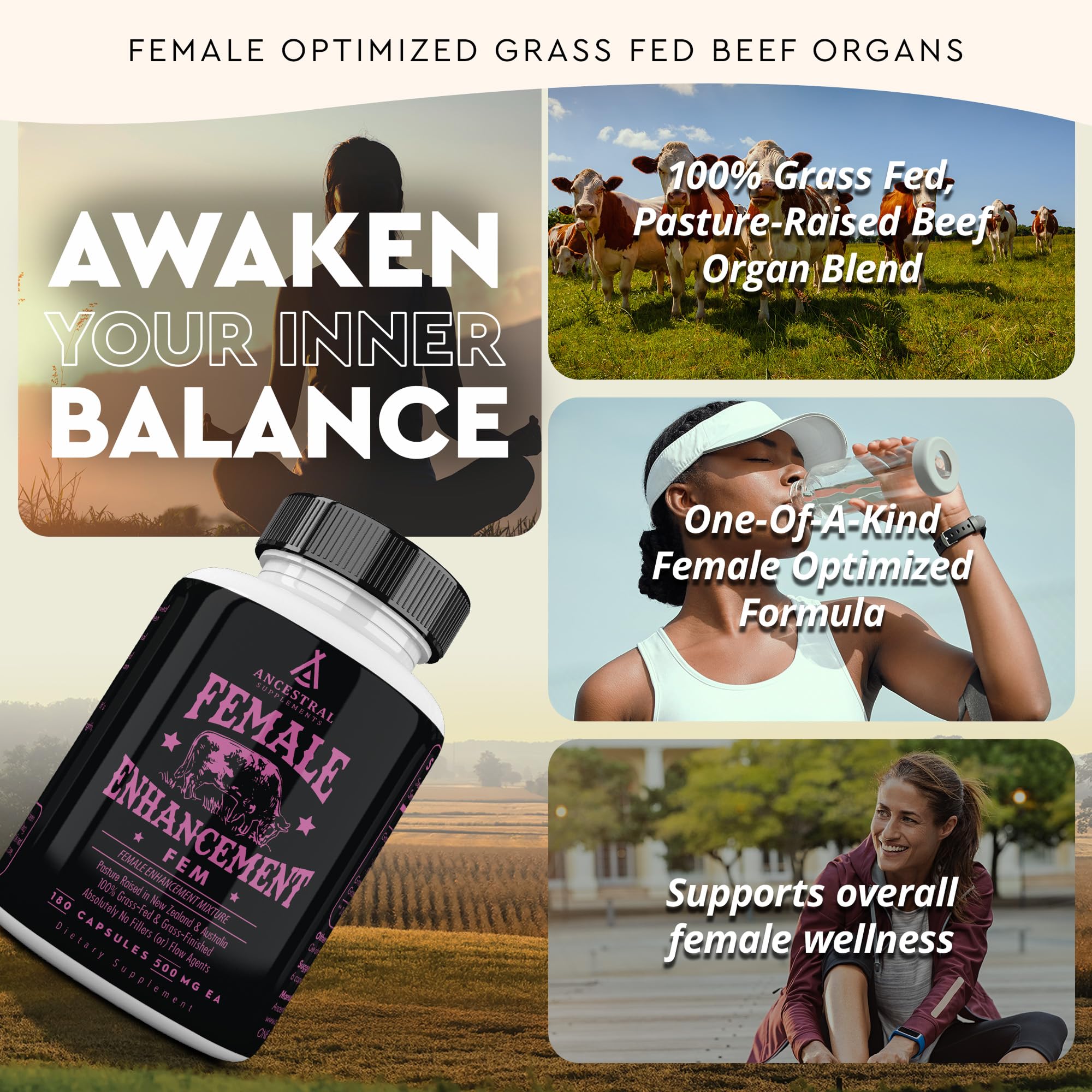 Beef Organ Supplement for Women – Supports Hormone Balance, Energy & Wellness – Grass Fed, Pasture Raised Superfood – Liver, Heart, Kidney, Bone Marrow – Collagen, CoQ10, B12 – Female Support Blend Ancestral Supplements Au supplements