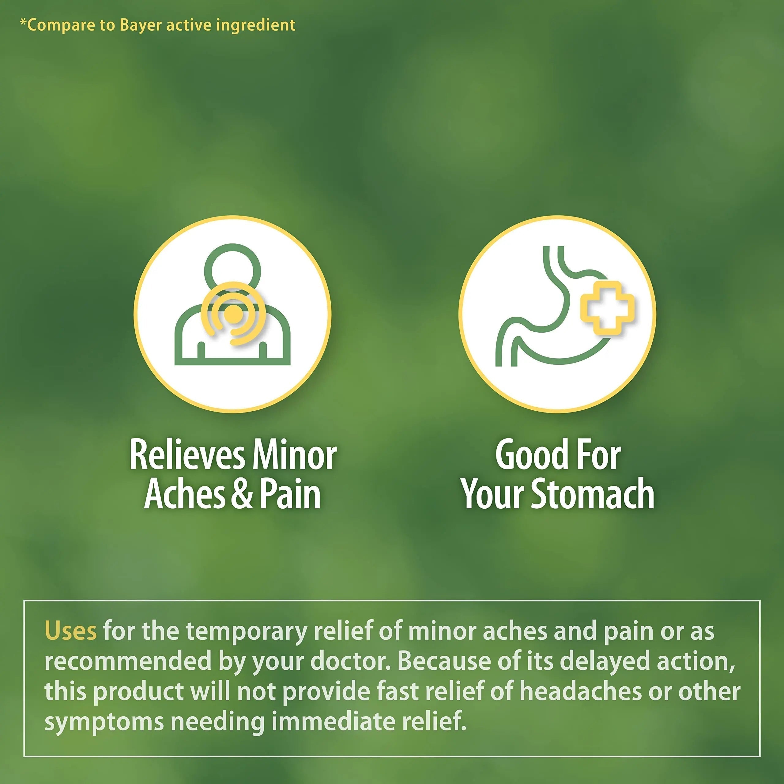 HealthA2Z® Aspirin 81 mg | Low Strength | Enteric Coated | Pain Relief | Reduces Minor Aches Muscle Pain & Cramps | Fever Reducer | Reduces Headache (365 Counts) HealthA2Z Au supplements