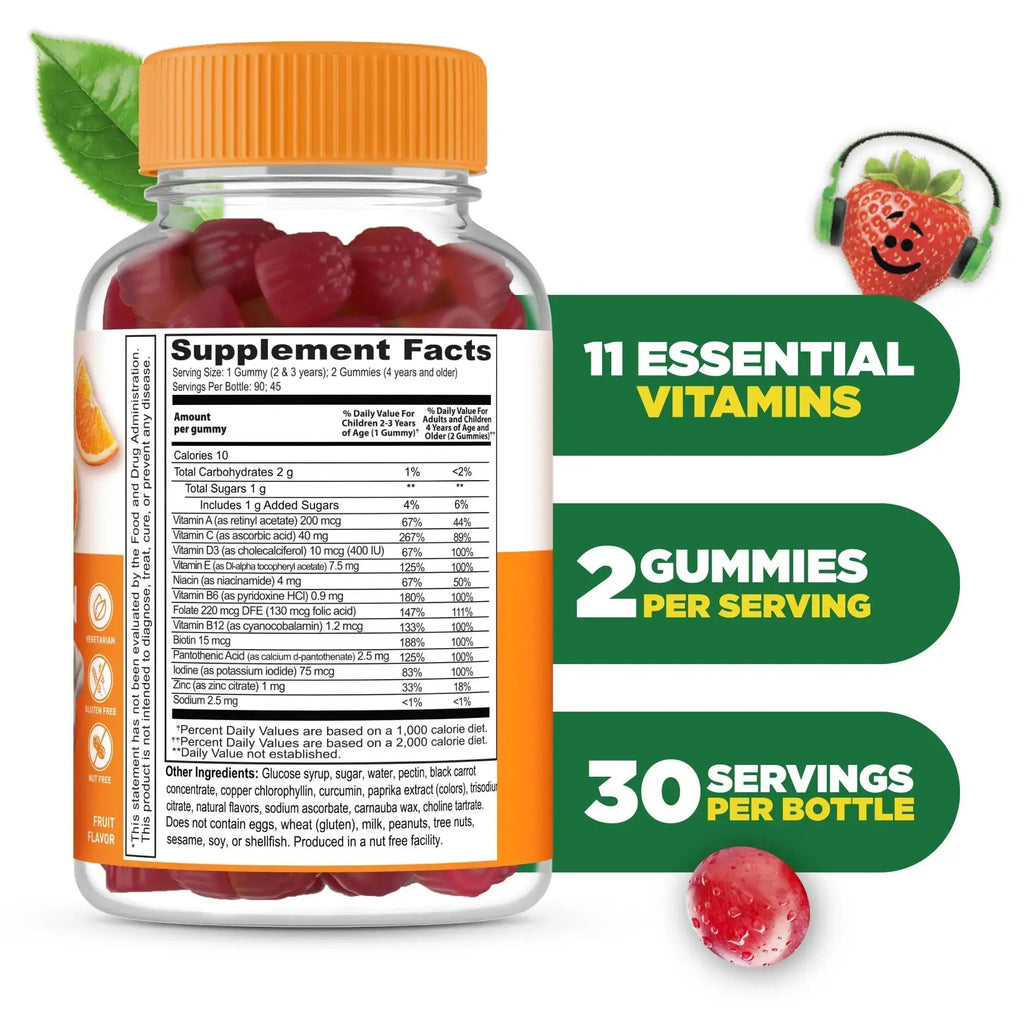 Lifeable Kids Multivitamin Gummies | Great Tasting Multivitamin for Kids | with Vitamins A, C, D, E, B6, B12, Zinc, Biotin Lifeable Au supplements
