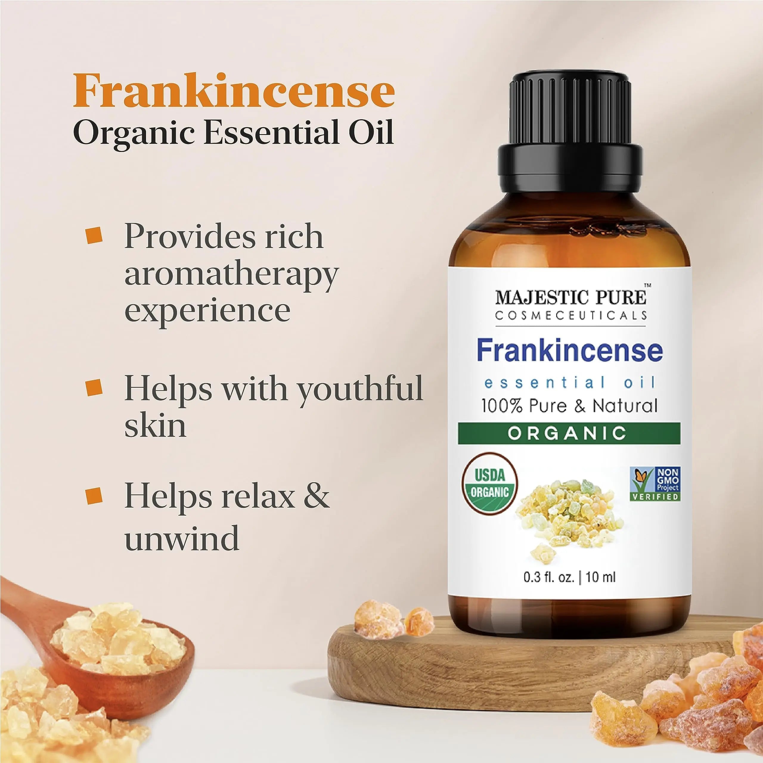 Majestic Pure USDA Organic Frankincense 0.33 fl oz MAJESTIC PURE Au supplements