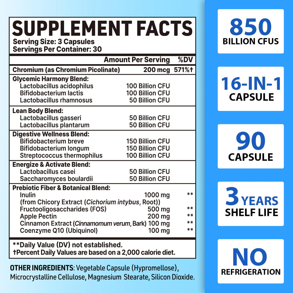 Probiotics for Men, Advanced 50+ Mens Probiotic, Comprehensive Gut & Energy Support with 850 Billion CFU, 1800mg Prebiotics Fiber – Tailored Wellness mens probiotics