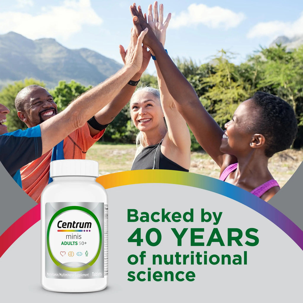 Centrum Minis Silver Multivitamin for Adults 50 Plus, Multimineral Supplement, Vitamin D3, B-Vitamins, Gluten Free, Non-GMO Ingredients Centrum Au supplements