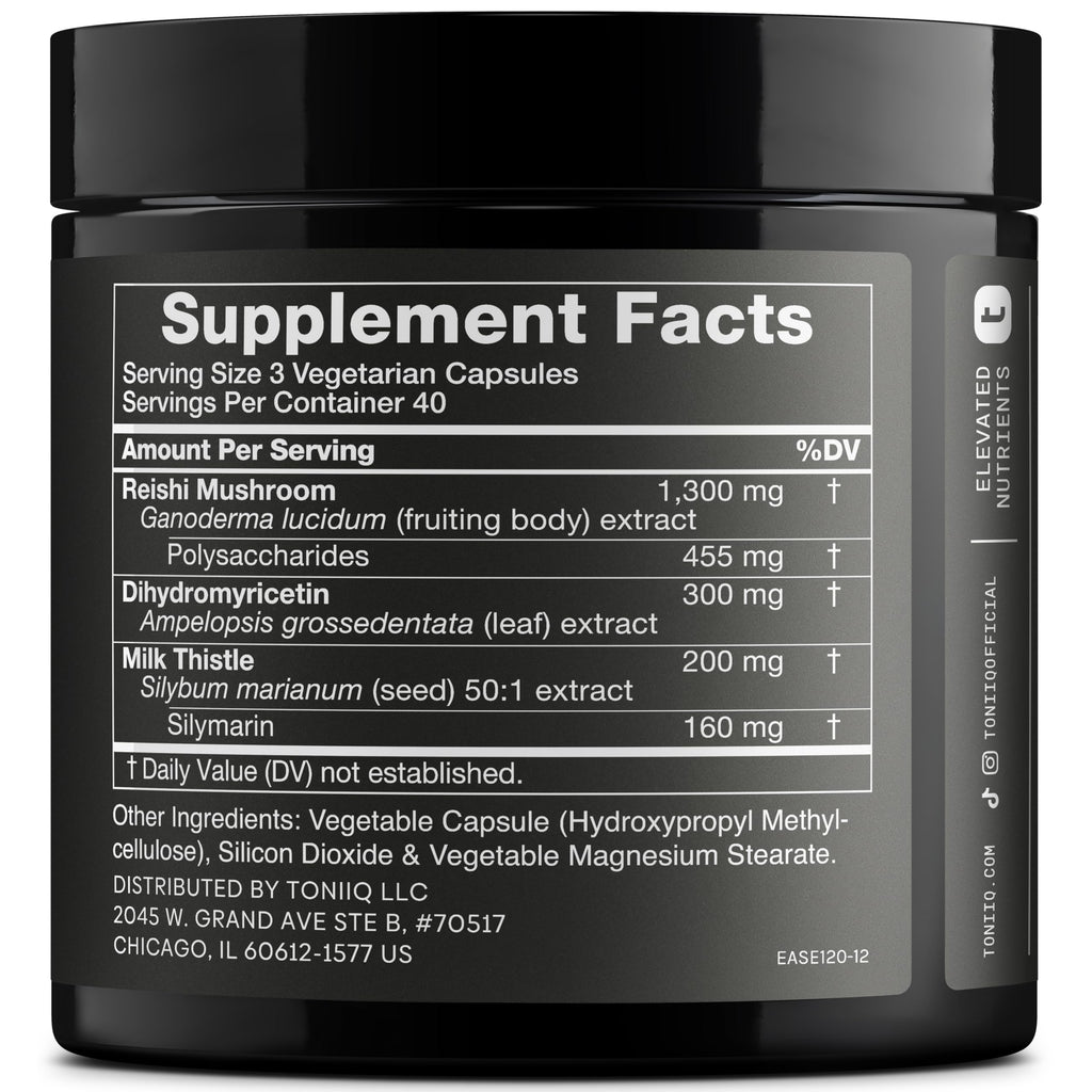 Toniiq Ease with DHM - Full Liver Support for a Night Out - 120 Capsules - 50x Super Concentrated Extract Toniiq Au supplements