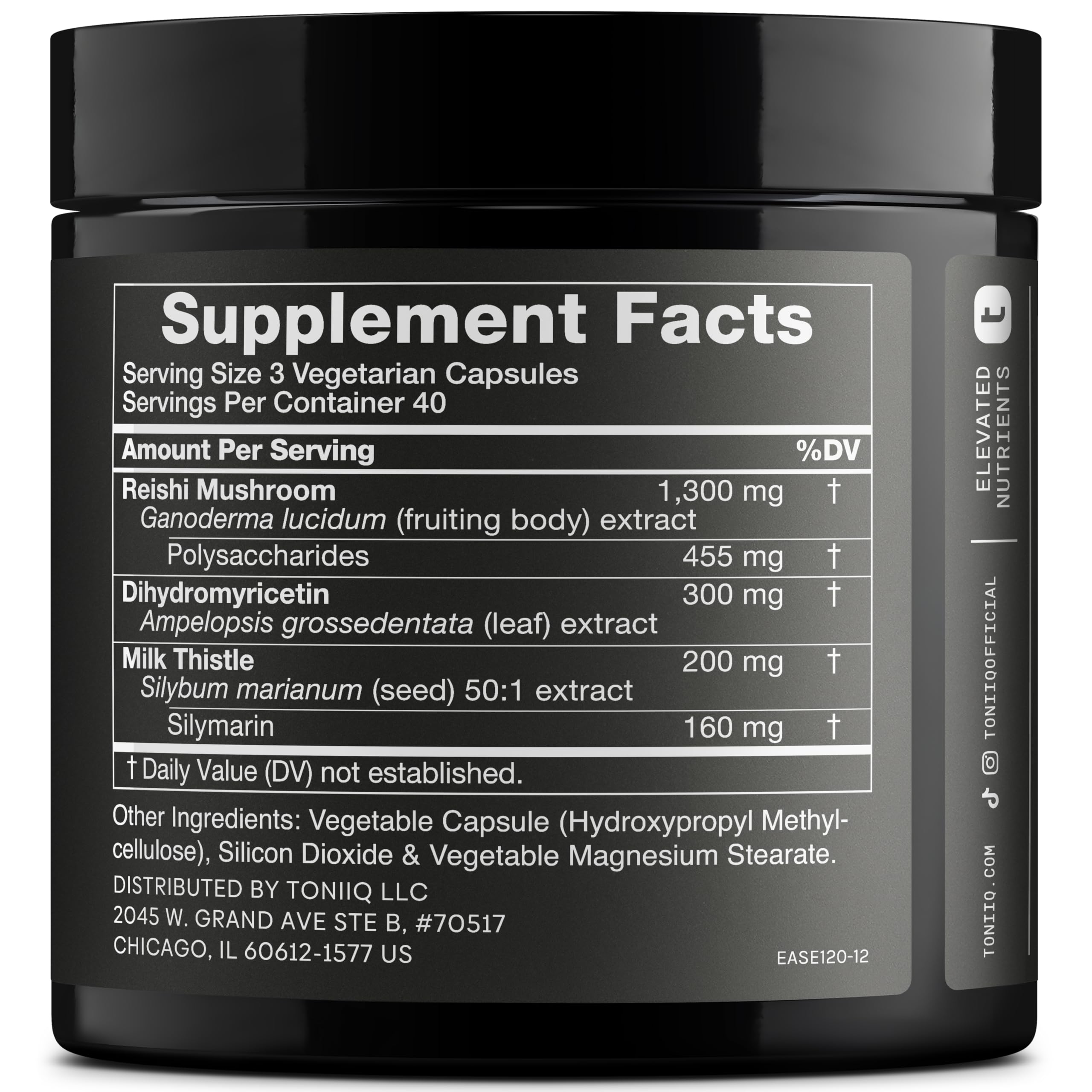 Toniiq Ease with DHM - Full Liver Support for a Night Out - 120 Capsules - 50x Super Concentrated Extract Toniiq Au supplements