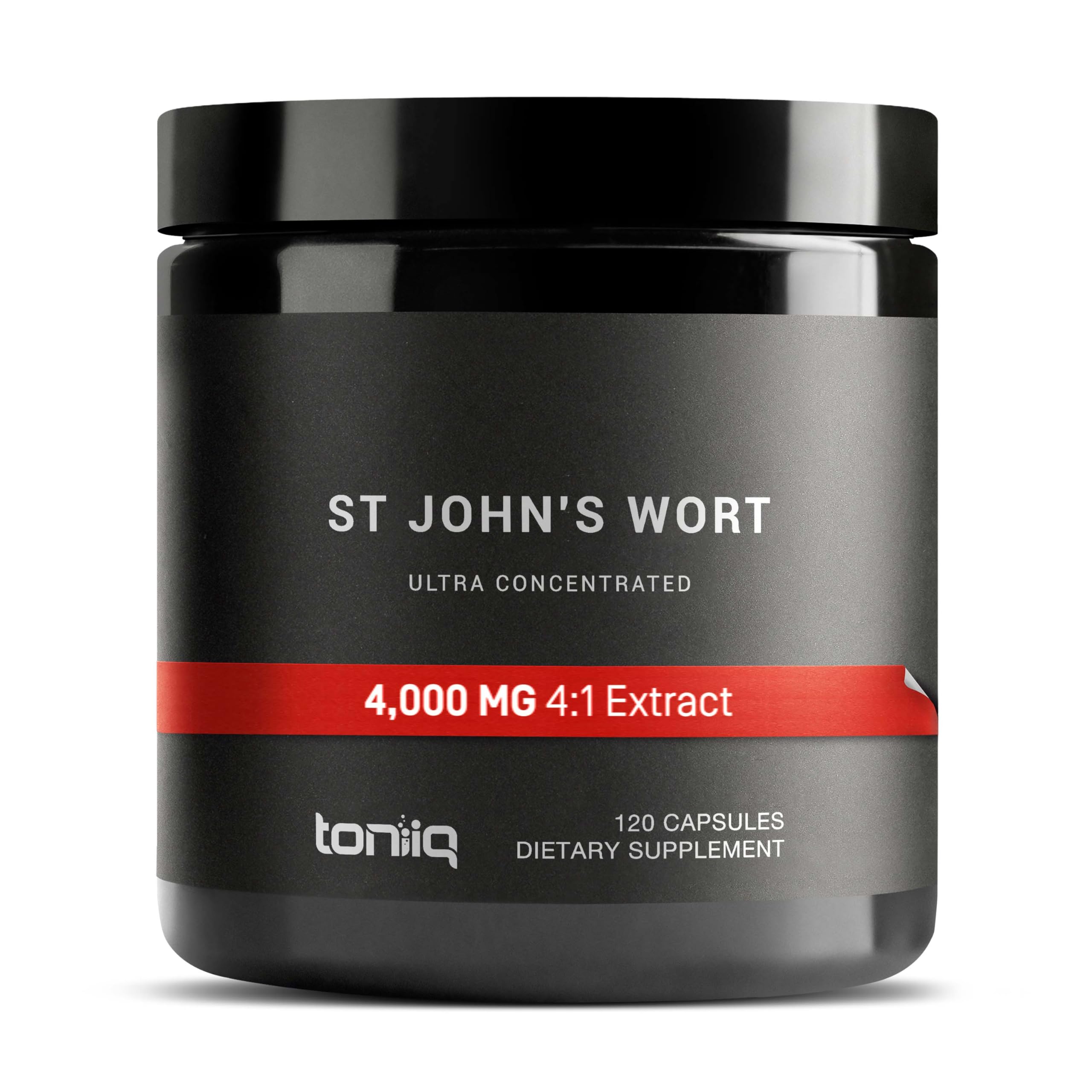 Toniiq 1,000mg Ultra High Strength St. John's Wort Capsules (Non-GMO) - 4X Concentrated Extract - 0.3% Hypericin - Highly Purified and Bioavailable - 120 Capsules Toniiq Au supplements