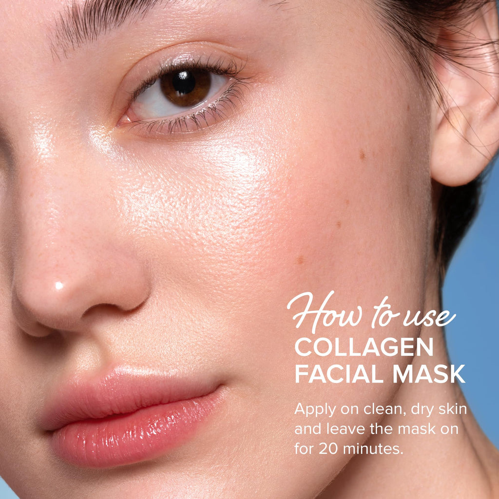 MAREE Collagen Facial Mask with Hyaluronic Acid — Sheet Face Mask Skincare — Centella Asiatica, Green & Red Algae Extract