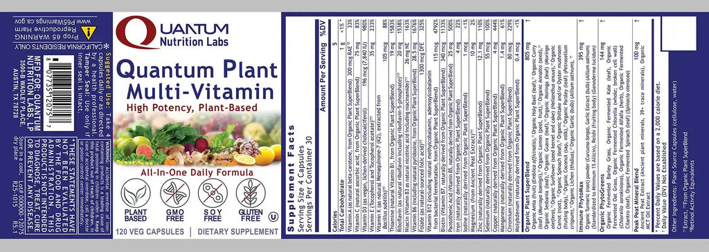 QNL Quantum Plant Multi-Vitamin - Complete Multivitamin - Immune Support for Adults - Natural Multivitamin for Men & Women Quantum Nutrition Au supplements