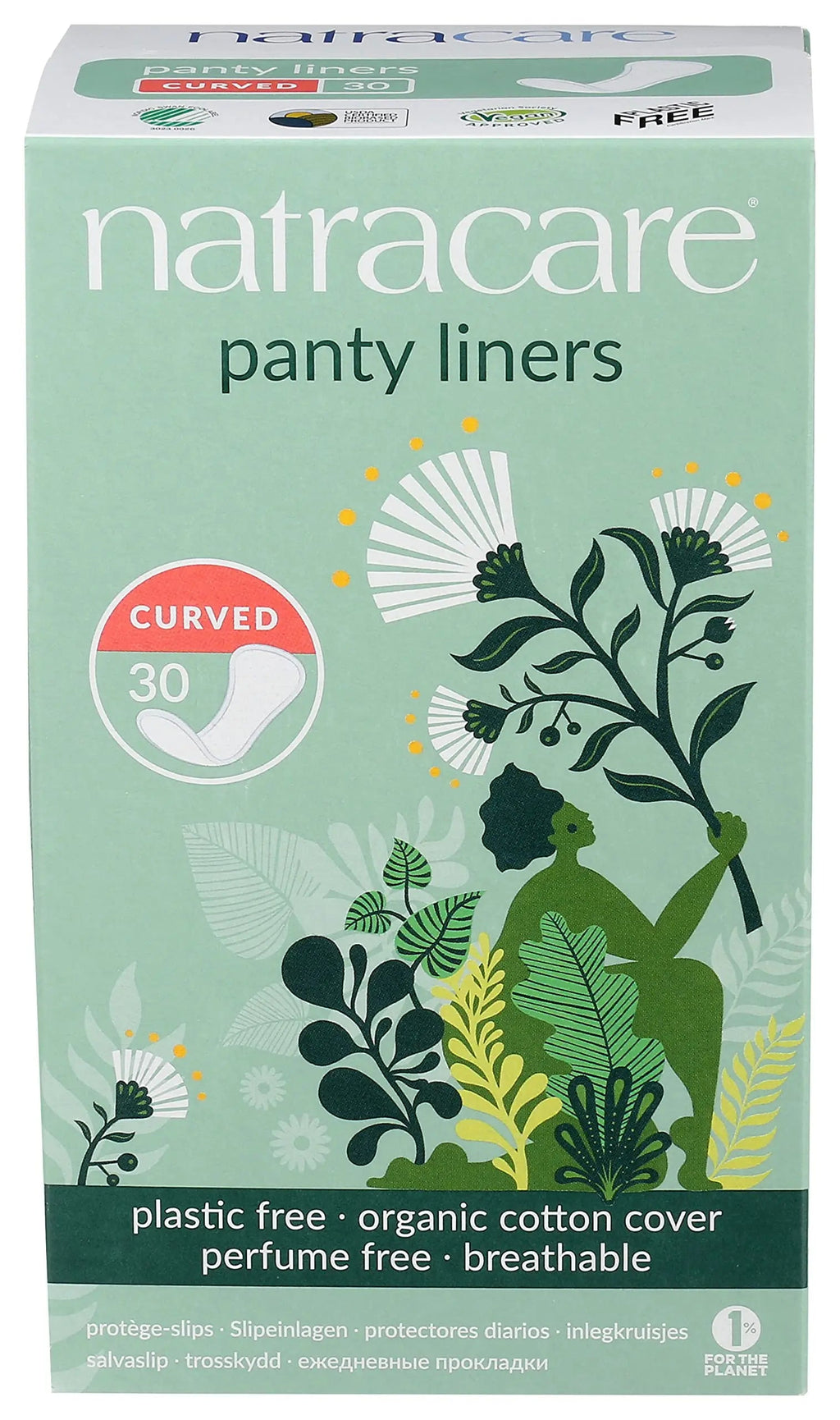 Natracare Natural Organic Curved Panty Liners, with Certified Organic Cotton, Ecologically Certified NATRACARE Au supplements