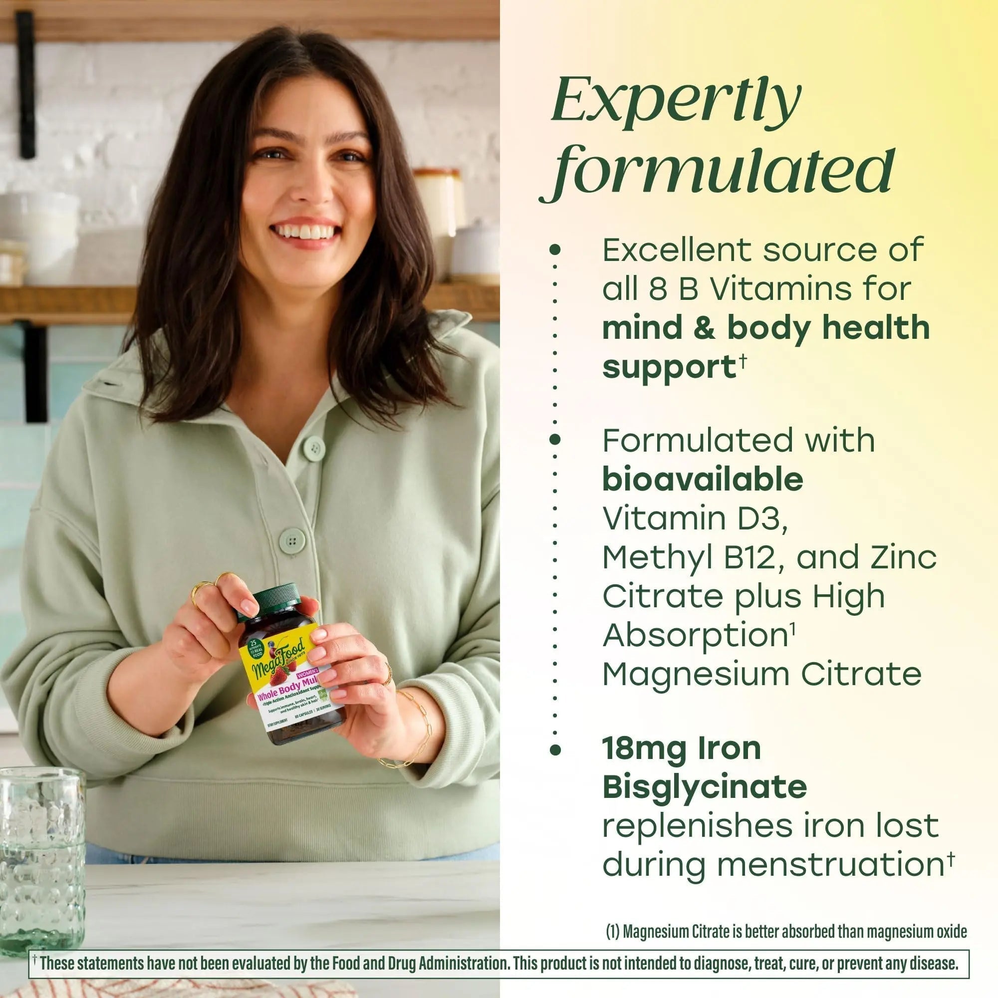 MegaFood Whole Body Womens Multivitamin - Multivitamin for Women - Vitamin D3 K2, Magnesium Citrate, Folate, Biotin, Iron MegaFood Au supplements